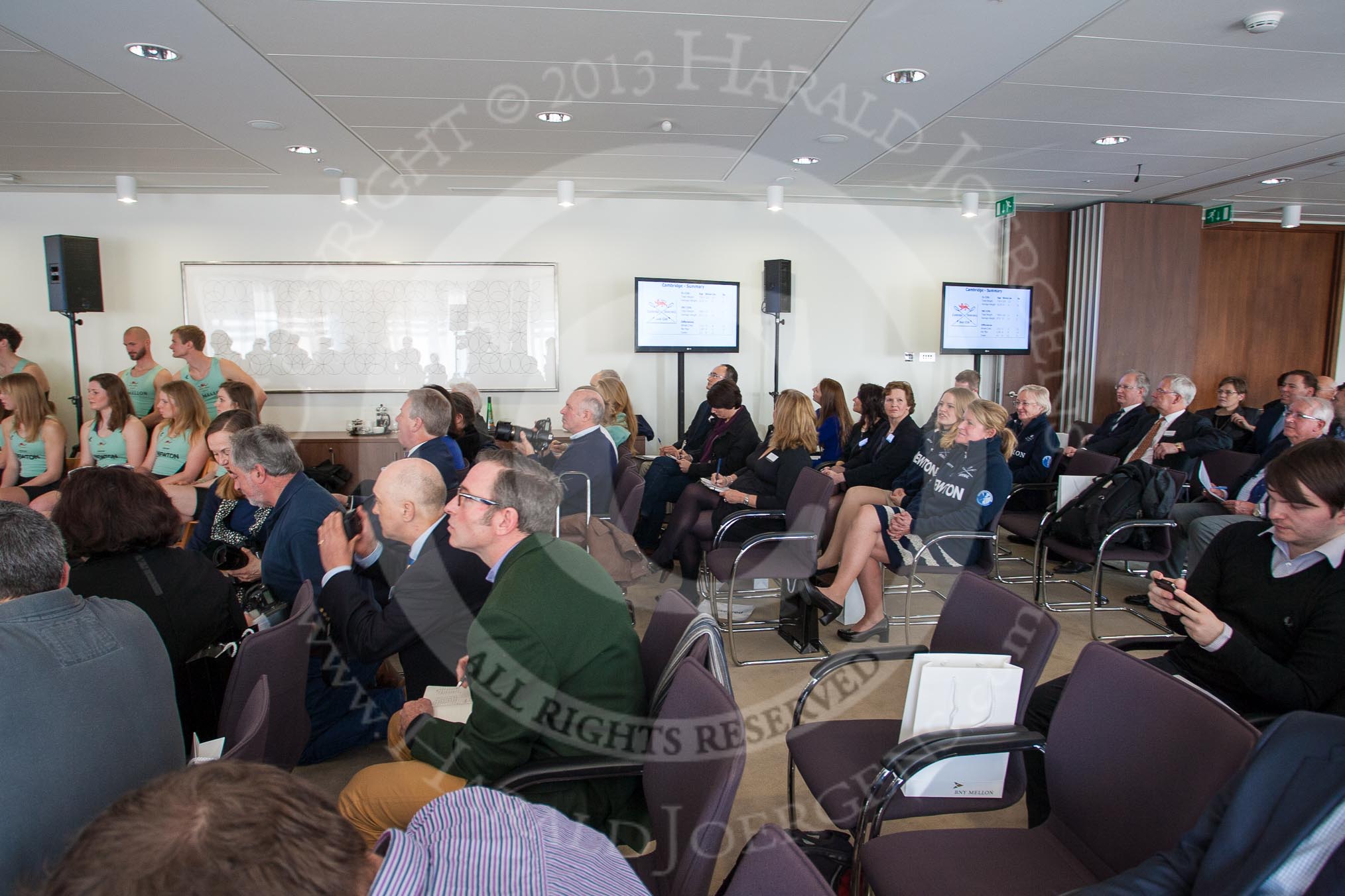 The Boat Race season 2013 - Crew Announcement and Weigh In: Audience at the Crew Announcement..
BNY Mellon Centre,
London EC4V 4LA,

United Kingdom,
on 04 March 2013 at 10:32, image #66