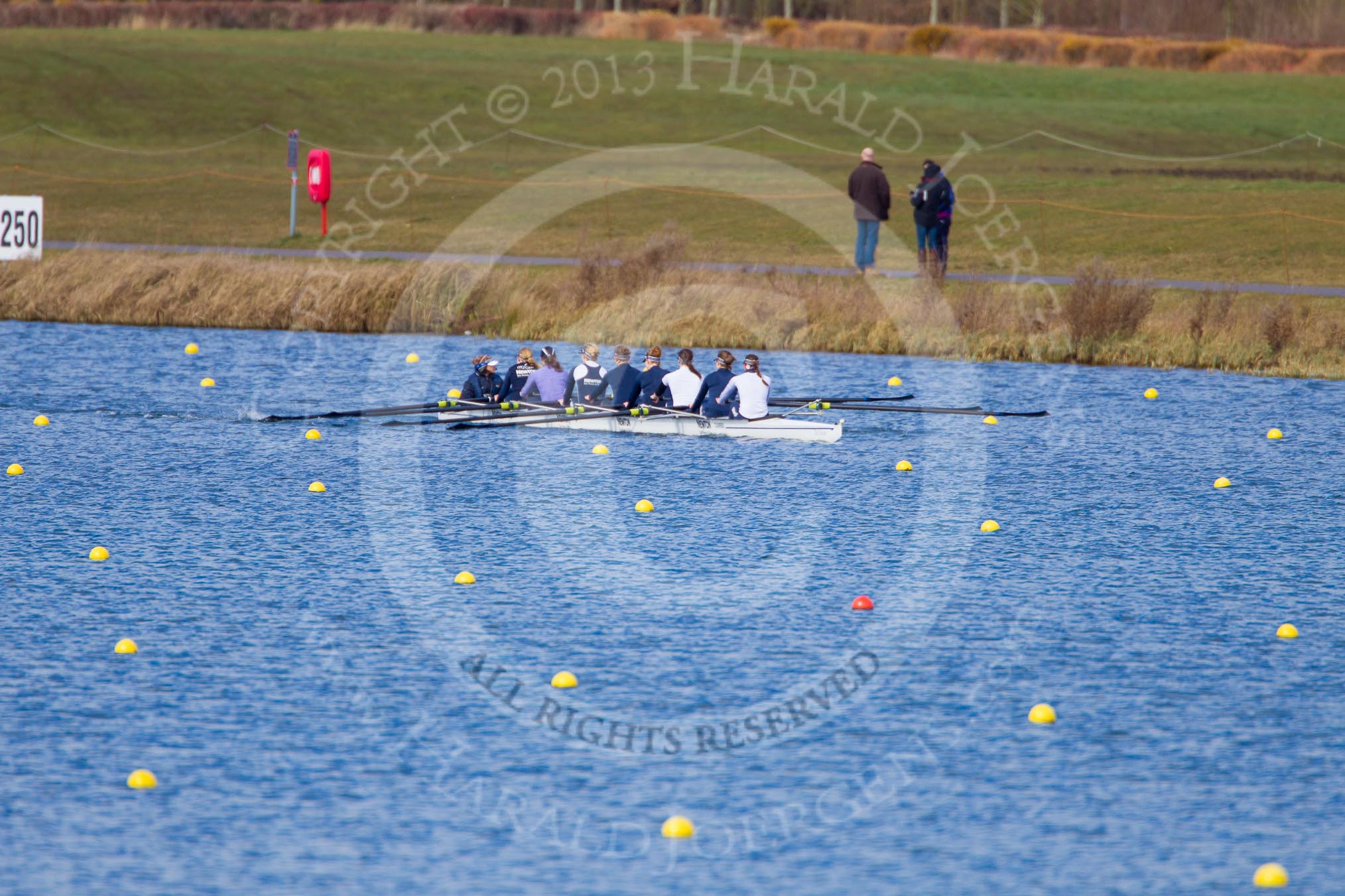 The Boat Race season 2013 - fixture OUWBC vs Olympians: The OUWBC reserve boat Osiris about to race the Blue Boat and the Olympians in a fixture at Dorney Lake..
Dorney Lake,
Dorney, Windsor,
Buckinghamshire,
United Kingdom,
on 16 March 2013 at 12:15, image #188