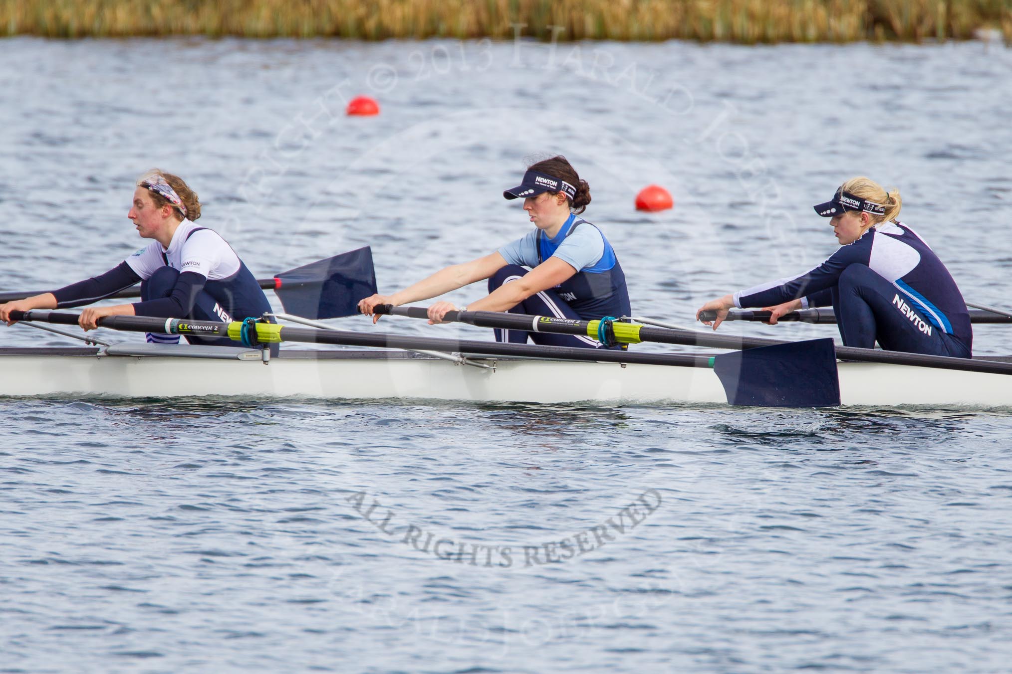 The Boat Race season 2013 - fixture OUWBC vs Olympians: In the Oxford (OUWBC) Blue Boat 7 seat Anastasia Chitty, 6 Harriet Keane and 5 Amy Varney..
Dorney Lake,
Dorney, Windsor,
Buckinghamshire,
United Kingdom,
on 16 March 2013 at 12:29, image #313