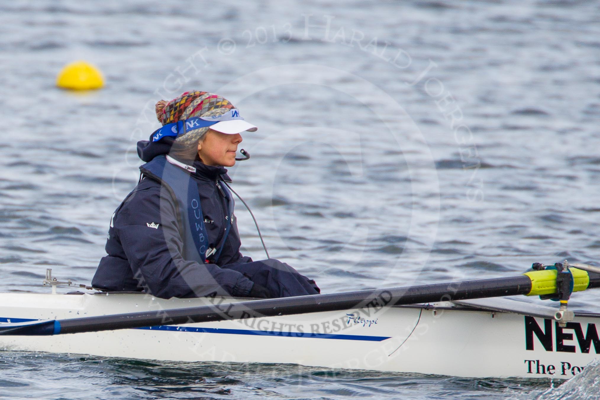 The Boat Race season 2013 - fixture OUWBC vs Olympians: Sophie Shawdon, cox in the OUWBC reserve boat Osiris, during the training session..
Dorney Lake,
Dorney, Windsor,
Buckinghamshire,
United Kingdom,
on 16 March 2013 at 12:30, image #317