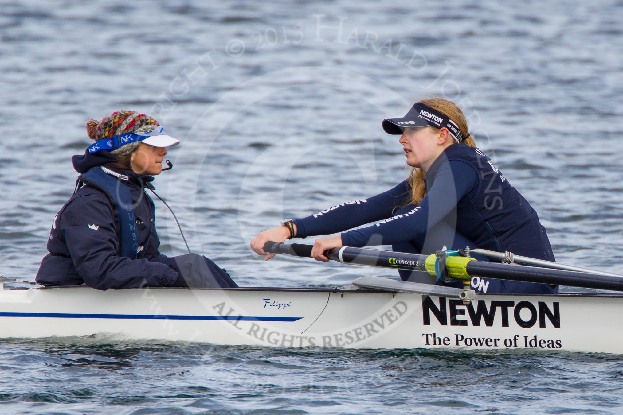 The Boat Race season 2013 - fixture OUWBC vs Olympians: In the Oxford (OUWBC) reserve boat Osiris cox Sophie Shawdon and stroke Emily Chittock..
Dorney Lake,
Dorney, Windsor,
Buckinghamshire,
United Kingdom,
on 16 March 2013 at 12:30, image #318