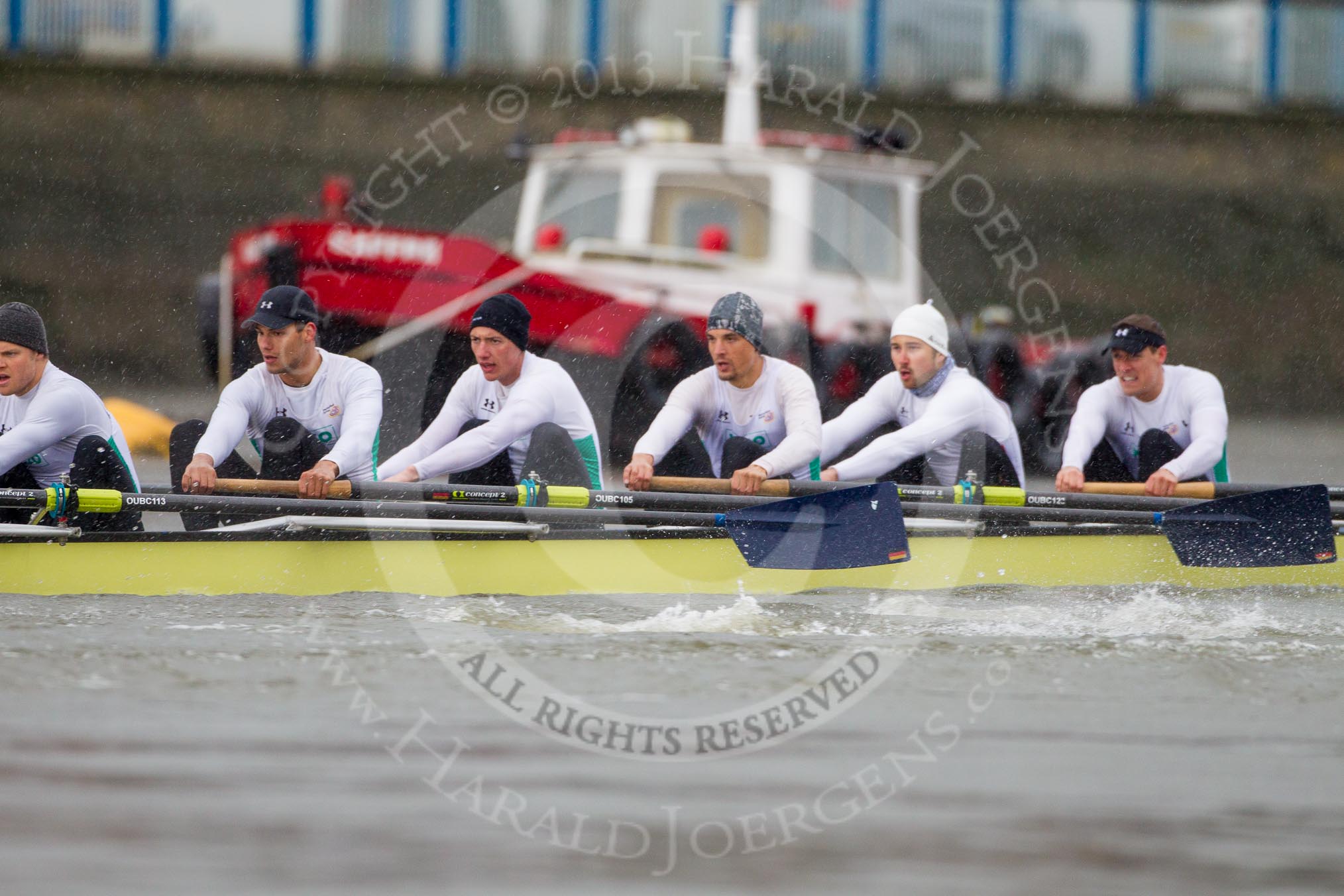 The Boat Race season 2013 - fixture OUBC vs German Eight.
River Thames,
London SW15,

United Kingdom,
on 17 March 2013 at 15:01, image #54