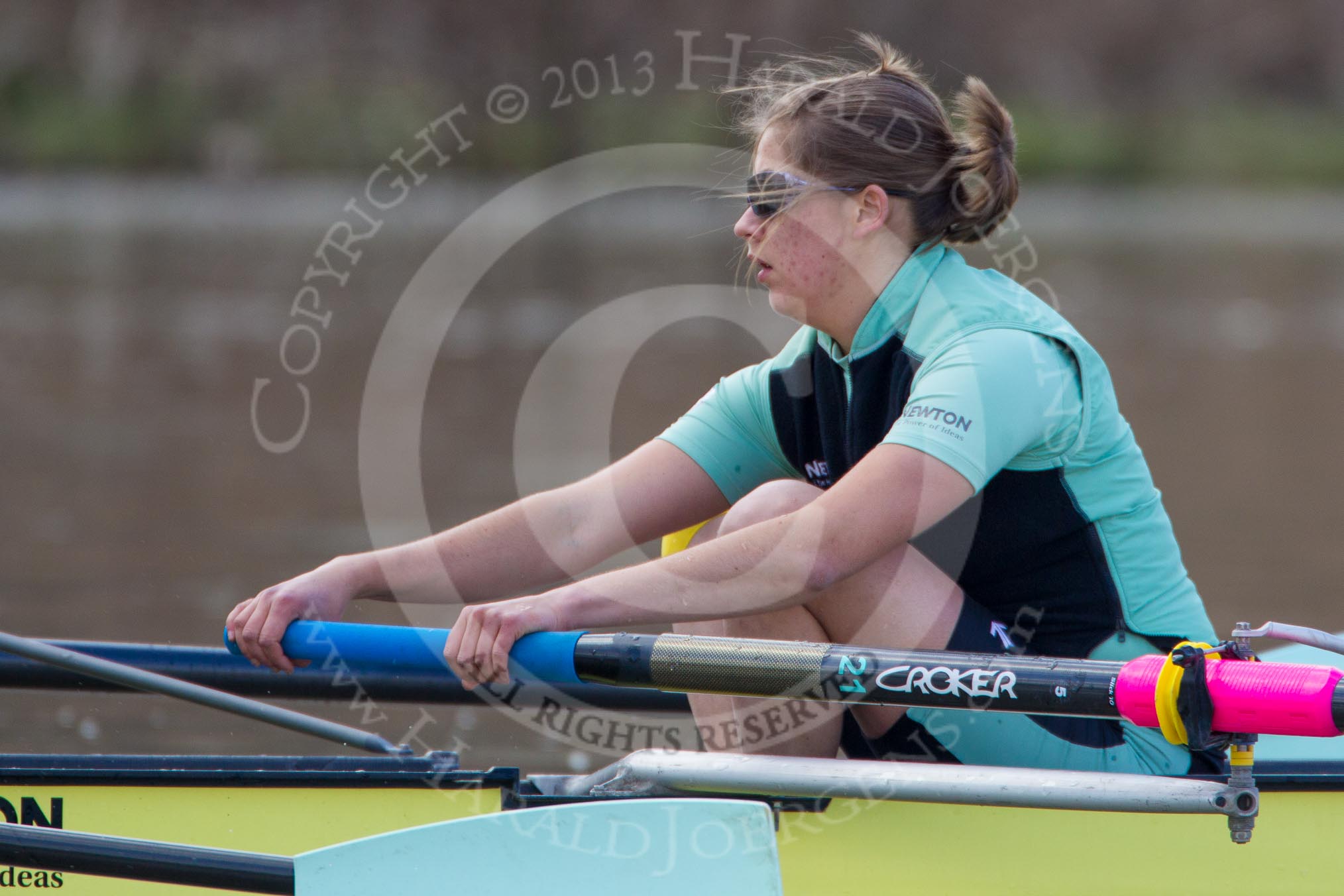 The Boat Race season 2013 - CUWBC training: The CUWBC reserve boat Blondie, in the 3 seat Rachel Boyd..
River Thames near Remenham,
Henley-on-Thames,
Oxfordshire,
United Kingdom,
on 19 March 2013 at 15:32, image #30