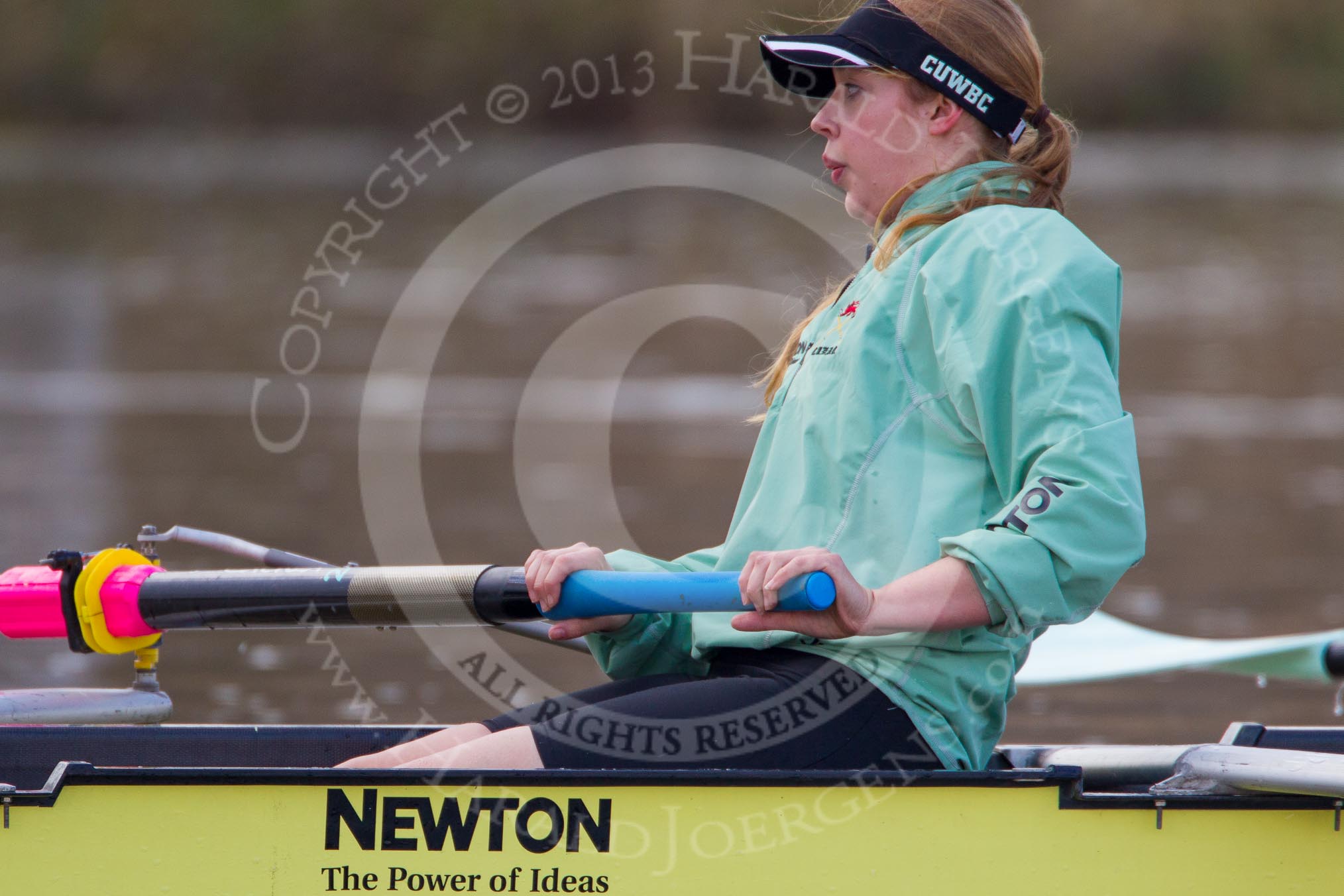 The Boat Race season 2013 - CUWBC training: The CUWBC reserve boat Blondie, in the 4 seat Lucy Griffin..
River Thames near Remenham,
Henley-on-Thames,
Oxfordshire,
United Kingdom,
on 19 March 2013 at 15:32, image #31