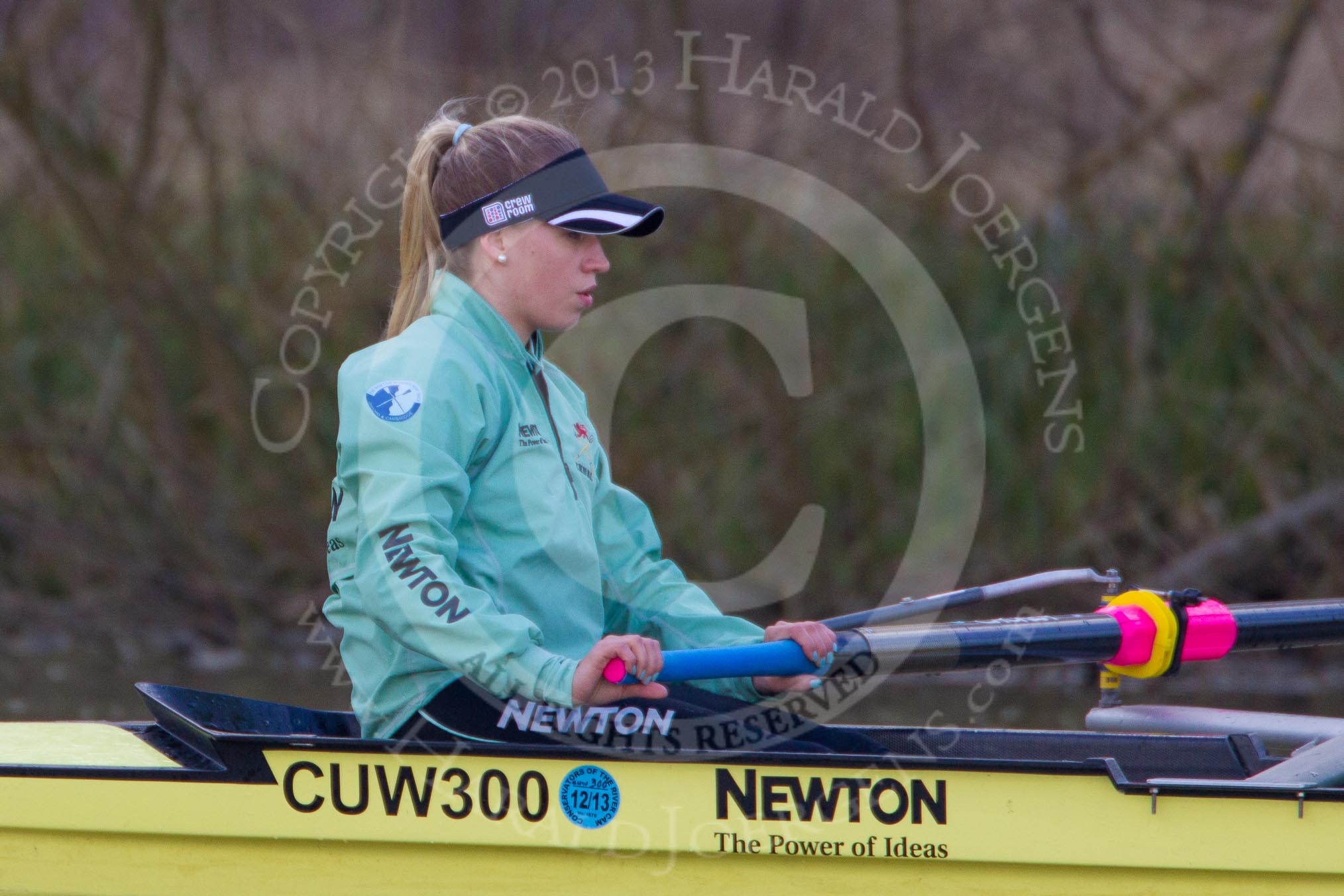 The Boat Race season 2013 - CUWBC training: In the CUWBC reserve boat Blondie at bow Clare Hall..
River Thames near Remenham,
Henley-on-Thames,
Oxfordshire,
United Kingdom,
on 19 March 2013 at 15:41, image #67