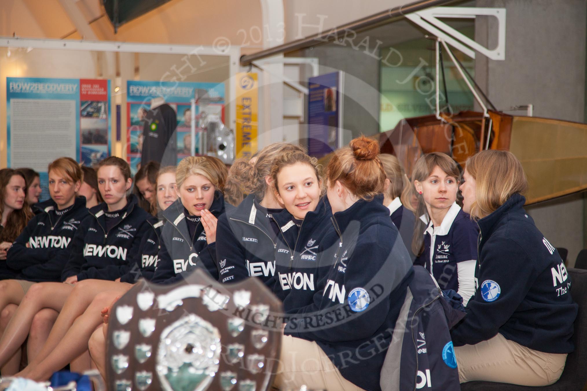 The Boat Race Season 2013 - Henley Boat Races Challenge: The Oxford University crews before the start of the Henley Boat Races Challenge and Weigh-In, at the Schwarzenbach International Gallery, Henley River and Rowing Museum..
River and Rowing Museum,
H,


on 19 March 2013 at 10:49, image #9