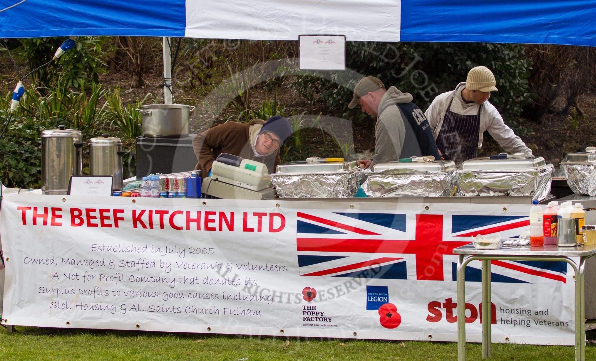 The Boat Race 2013: Boat Race catering with a difference - The Beef Kitchen Ltd, owned and staffed by veterans and volunteers..
Putney,
London SW15,

United Kingdom,
on 31 March 2013 at 11:50, image #35