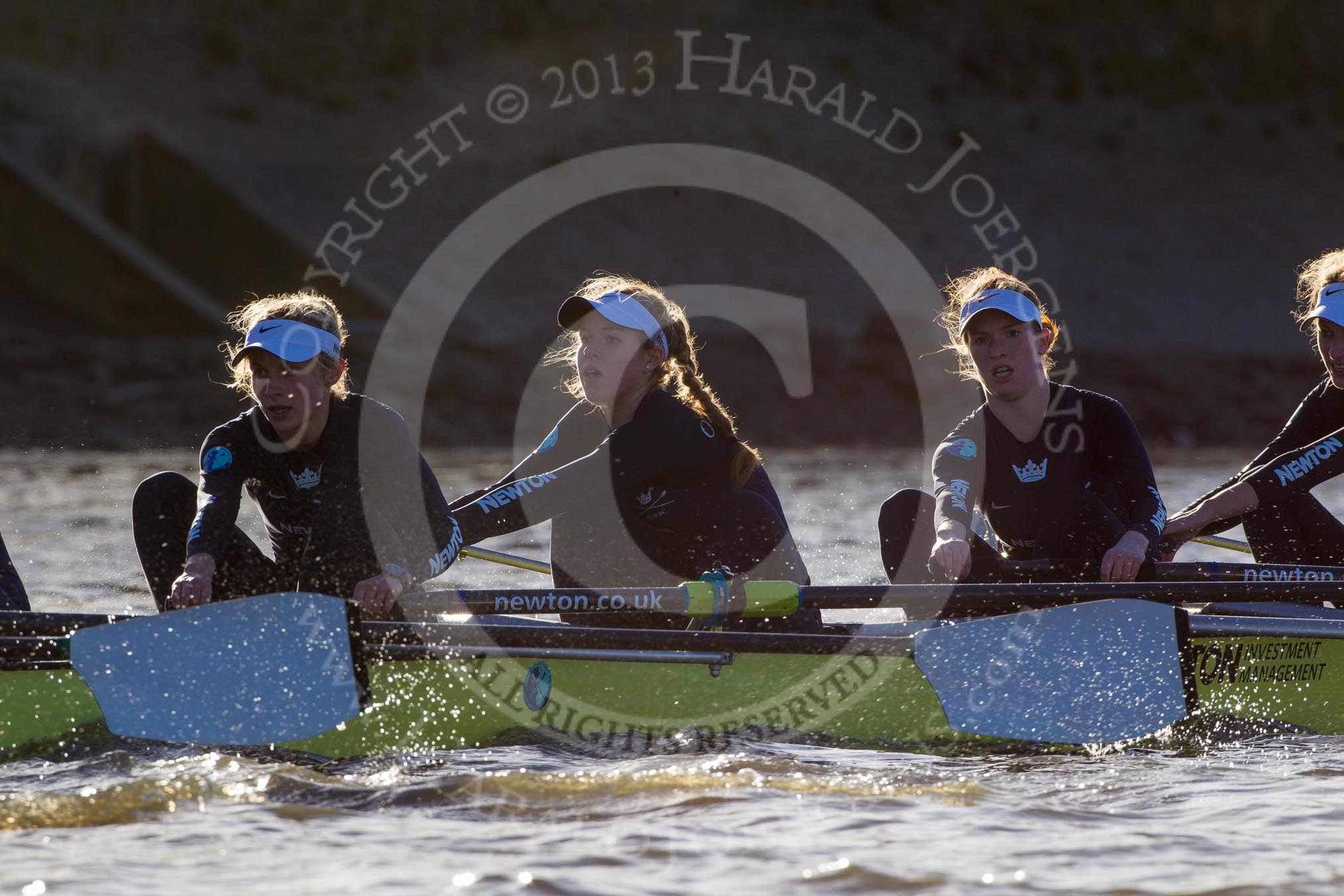 The Boat Race season 2014 - Women's Trial VIIIs (OUWBC, Oxford): Boudicca: , 4 Hannah Roberts, 3 Clare Jamison, 2 Dora Amos..
River Thames between Putney Bridge and Mortlake,
London SW15,

United Kingdom,
on 19 December 2013 at 12:53, image #144