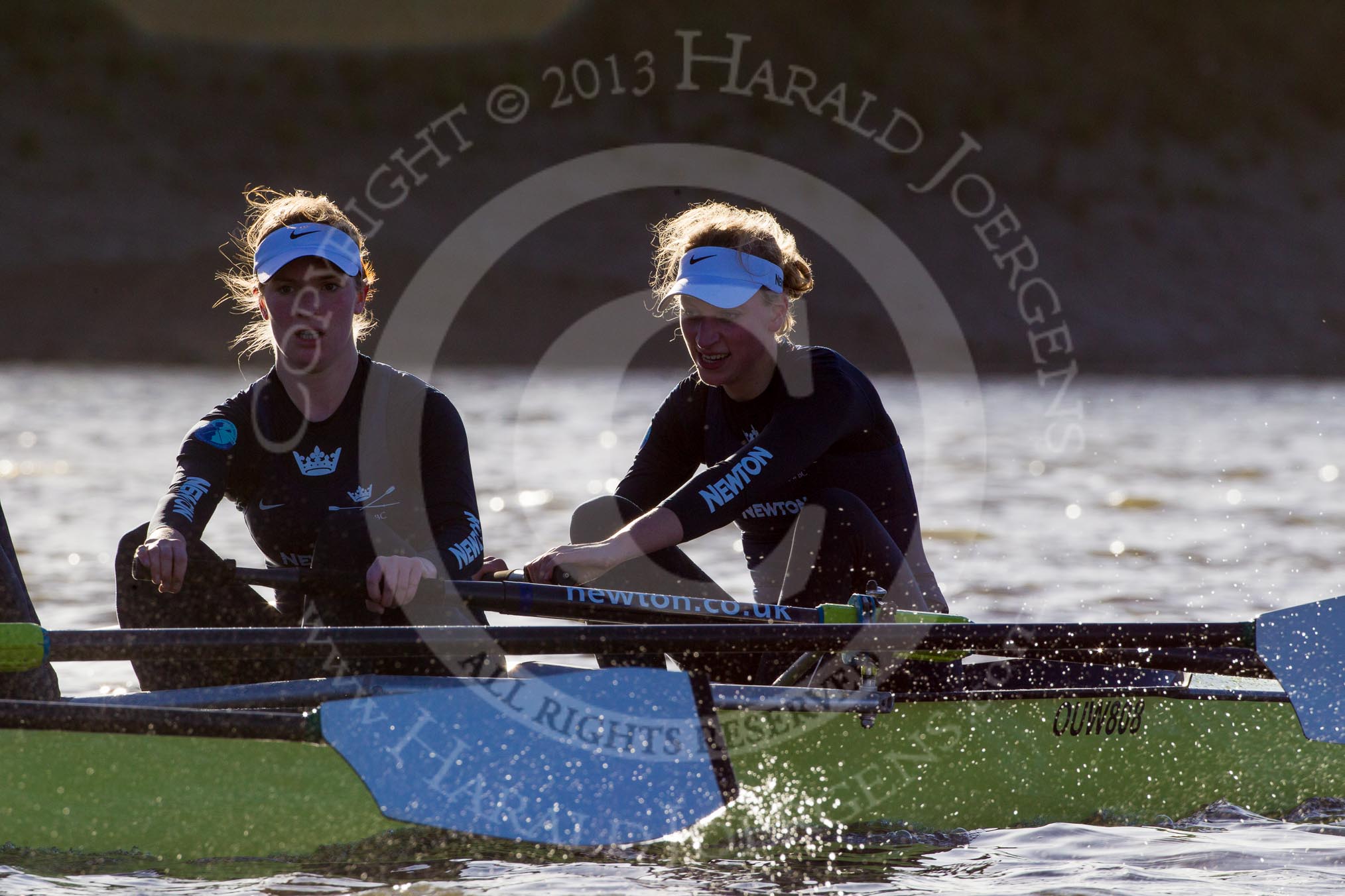 The Boat Race season 2014 - Women's Trial VIIIs (OUWBC, Oxford): Boudicca: 2 Dora Amos, Bow Merel Lefferts..
River Thames between Putney Bridge and Mortlake,
London SW15,

United Kingdom,
on 19 December 2013 at 12:53, image #147