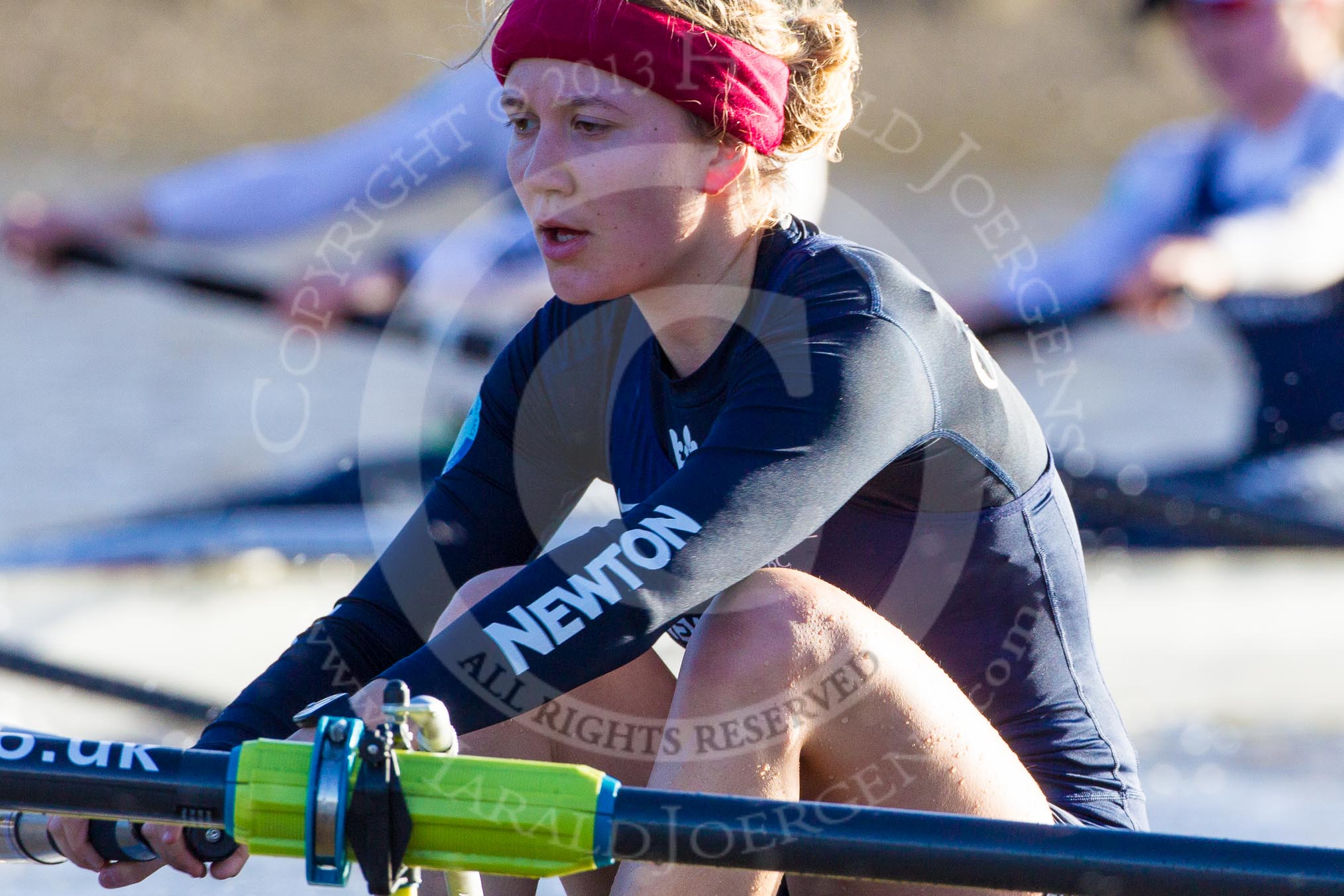 The Boat Race season 2014 - Women's Trial VIIIs (OUWBC, Oxford): Boudicca: 7 Maxie Scheske..
River Thames between Putney Bridge and Mortlake,
London SW15,

United Kingdom,
on 19 December 2013 at 12:57, image #171