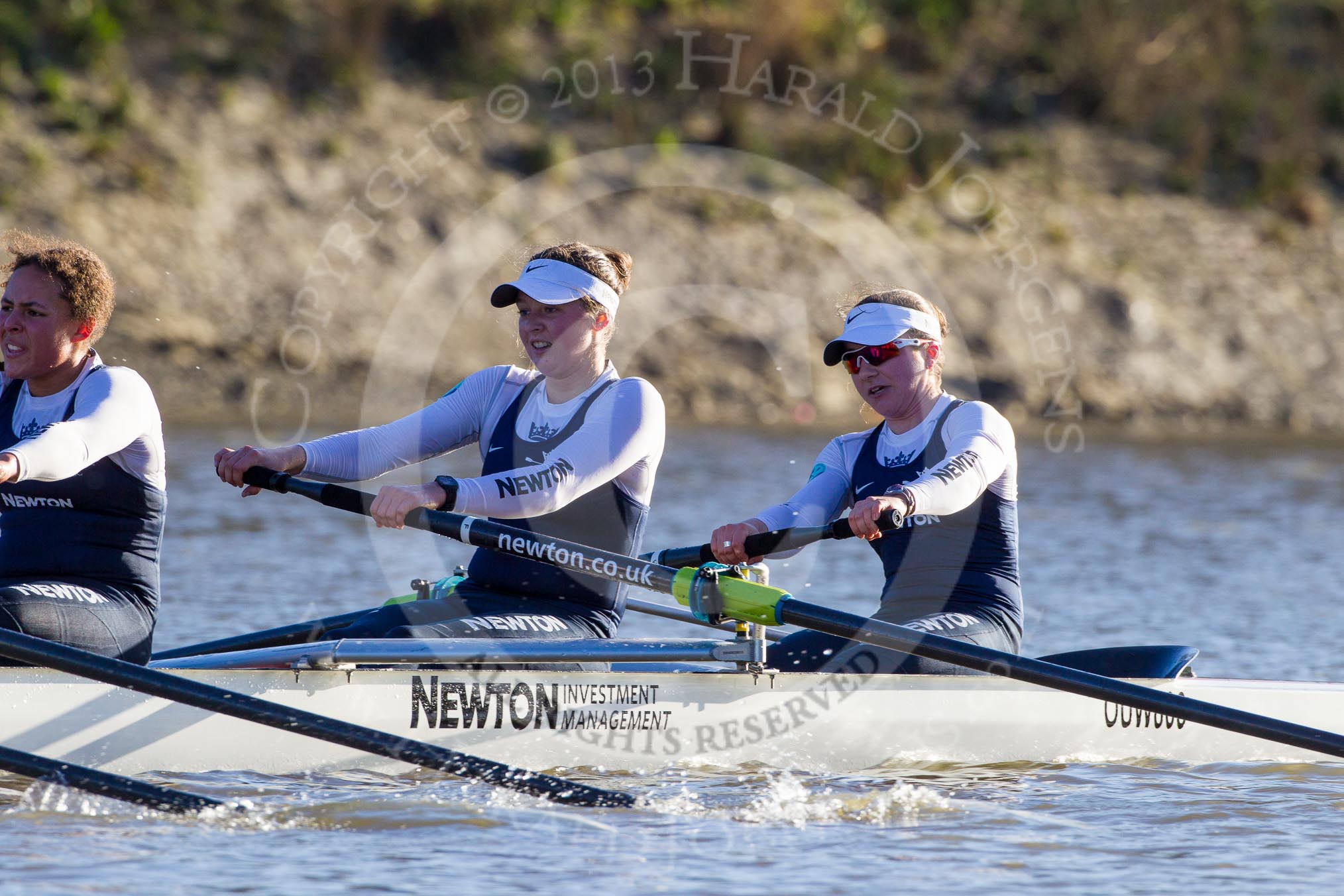 The Boat Race season 2014 - Women's Trial VIIIs (OUWBC, Oxford): Cleopatra: 3 Isabelle Evans, 2 Chloe Farrar, Bow Elizabeth Fenje..
River Thames between Putney Bridge and Mortlake,
London SW15,

United Kingdom,
on 19 December 2013 at 12:57, image #178