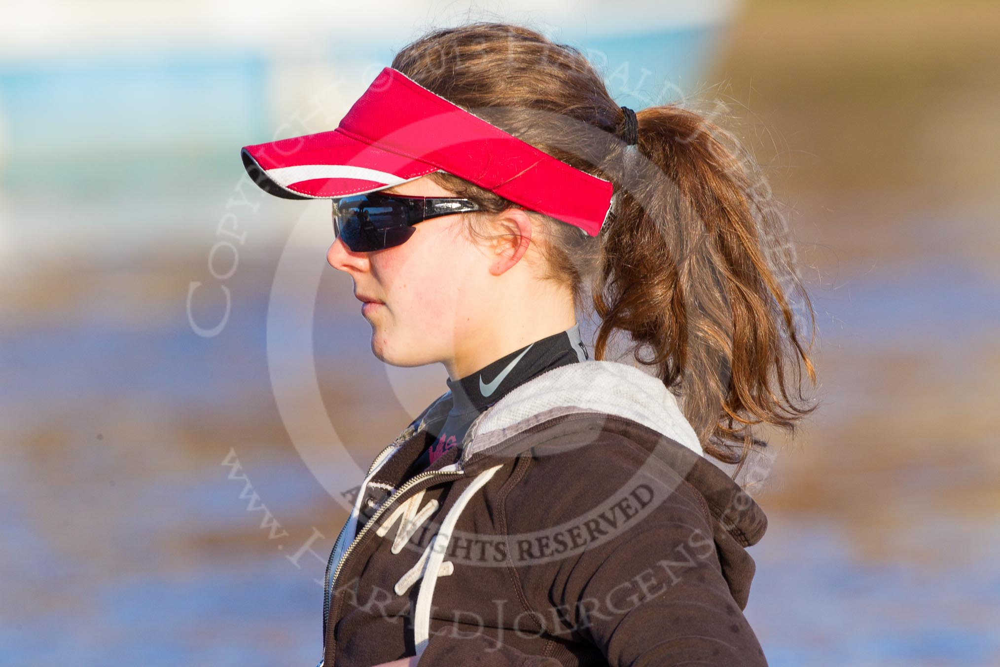 The Boat Race season 2014 - Women's Trial VIIIs(CUWBC, Cambridge): Wink Wink:  6 Fiona Macklin..
River Thames between Putney Bridge and Mortlake,
London SW15,

United Kingdom,
on 19 December 2013 at 13:48, image #277