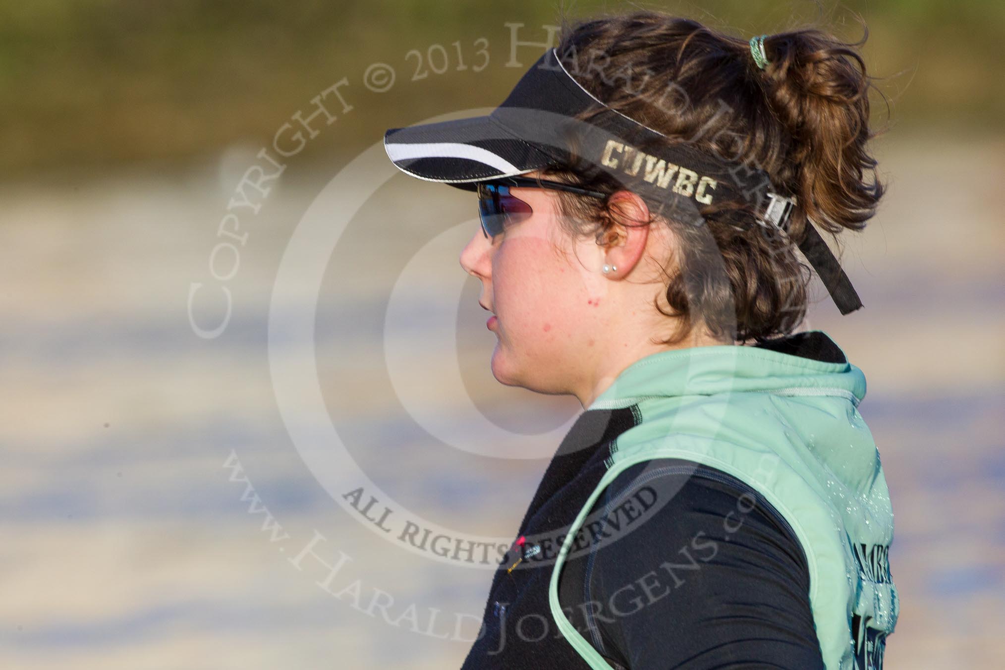 The Boat Race season 2014 - Women's Trial VIIIs(CUWBC, Cambridge): Wink Wink: Stroke Melissa Wilson..
River Thames between Putney Bridge and Mortlake,
London SW15,

United Kingdom,
on 19 December 2013 at 13:48, image #279