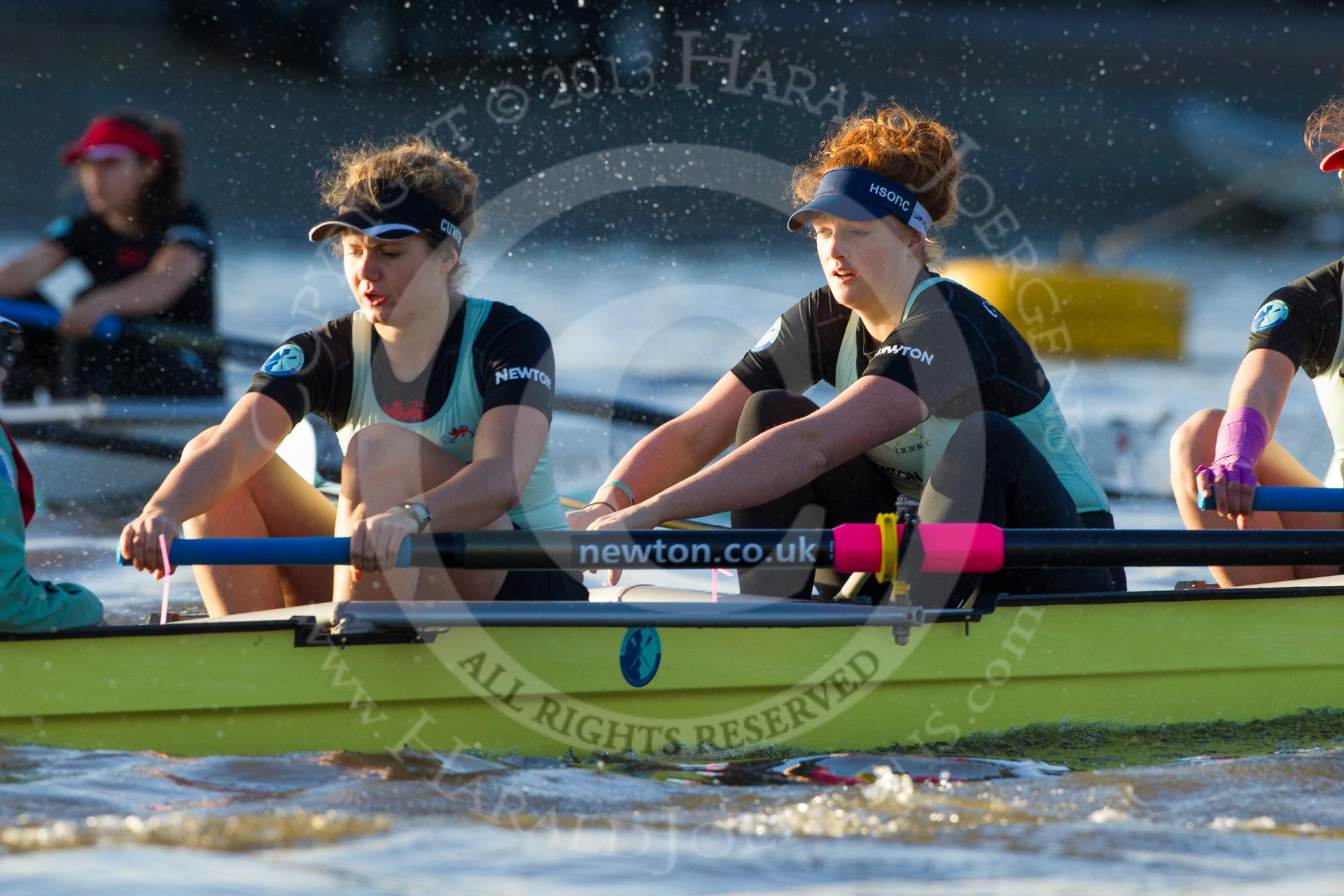 The Boat Race season 2014 - Women's Trial VIIIs(CUWBC, Cambridge): Nudge Nudge: Stroke Holly Game,7 Izzy Vyvyan..
River Thames between Putney Bridge and Mortlake,
London SW15,

United Kingdom,
on 19 December 2013 at 14:03, image #319