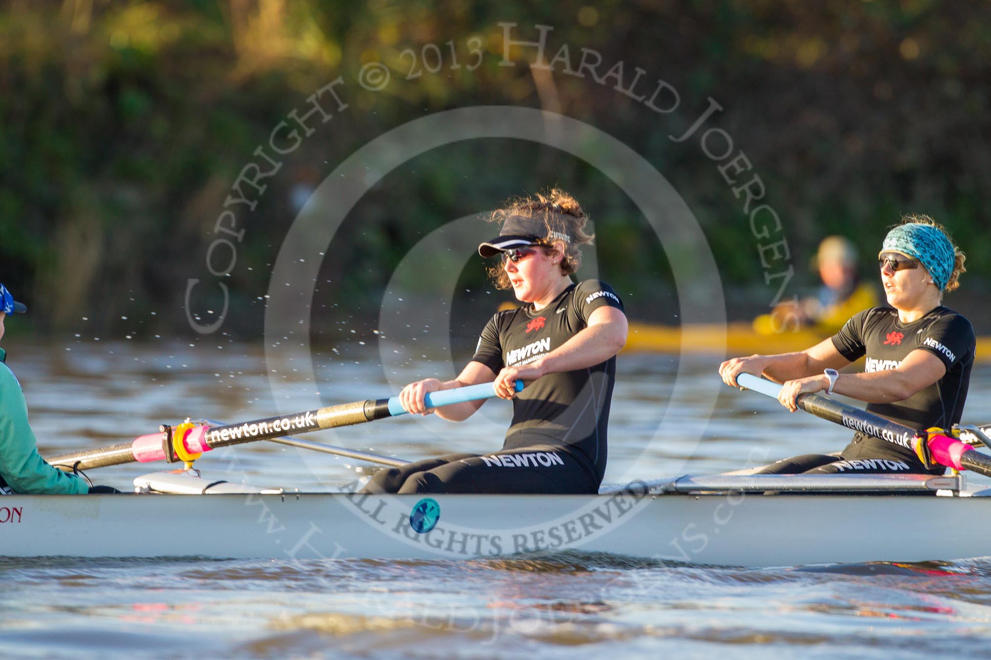 The Boat Race season 2014 - Women's Trial VIIIs(CUWBC, Cambridge): Wink Wink:  Stroke Melissa Wilson, 7 Jilly Tovey..
River Thames between Putney Bridge and Mortlake,
London SW15,

United Kingdom,
on 19 December 2013 at 14:07, image #385