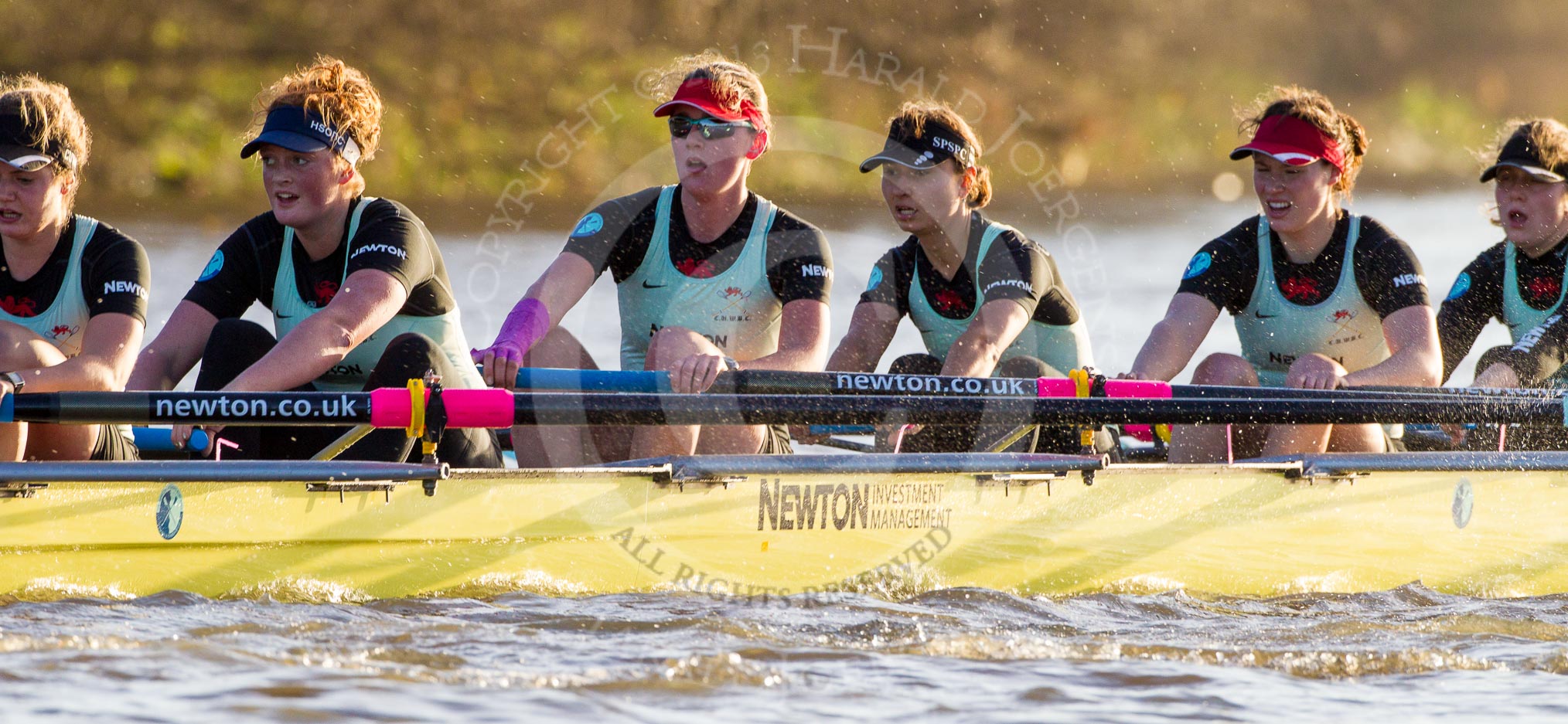 The Boat Race season 2014 - Women's Trial VIIIs(CUWBC, Cambridge): Nudge Nudge: Stroke Holly Game,7 Izzy Vyvyan, 6 Kate Ashley, 5 Valentina Futoryanova, 4 Catherine Foot, 3 Hannah Evans..
River Thames between Putney Bridge and Mortlake,
London SW15,

United Kingdom,
on 19 December 2013 at 14:15, image #451