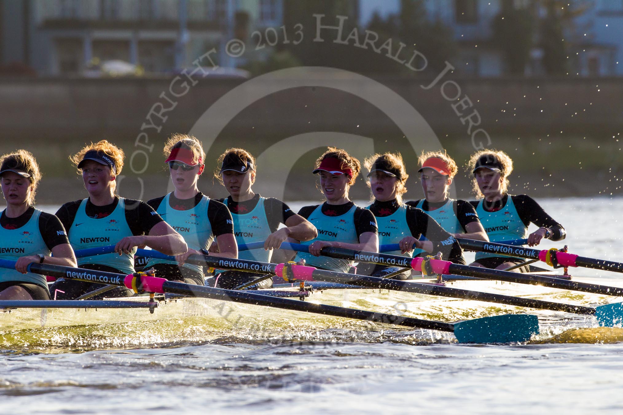 The Boat Race season 2014 - Women's Trial VIIIs(CUWBC, Cambridge): Nudge Nudge: Stroke Holly Game,7 Izzy Vyvyan, 6 Kate Ashley, 5 Valentina Futoryanova, 4 Catherine Foot, 3 Hannah Evans, 2 Anouska Bartlett, Bow Lottie Meggitt..
River Thames between Putney Bridge and Mortlake,
London SW15,

United Kingdom,
on 19 December 2013 at 14:18, image #470