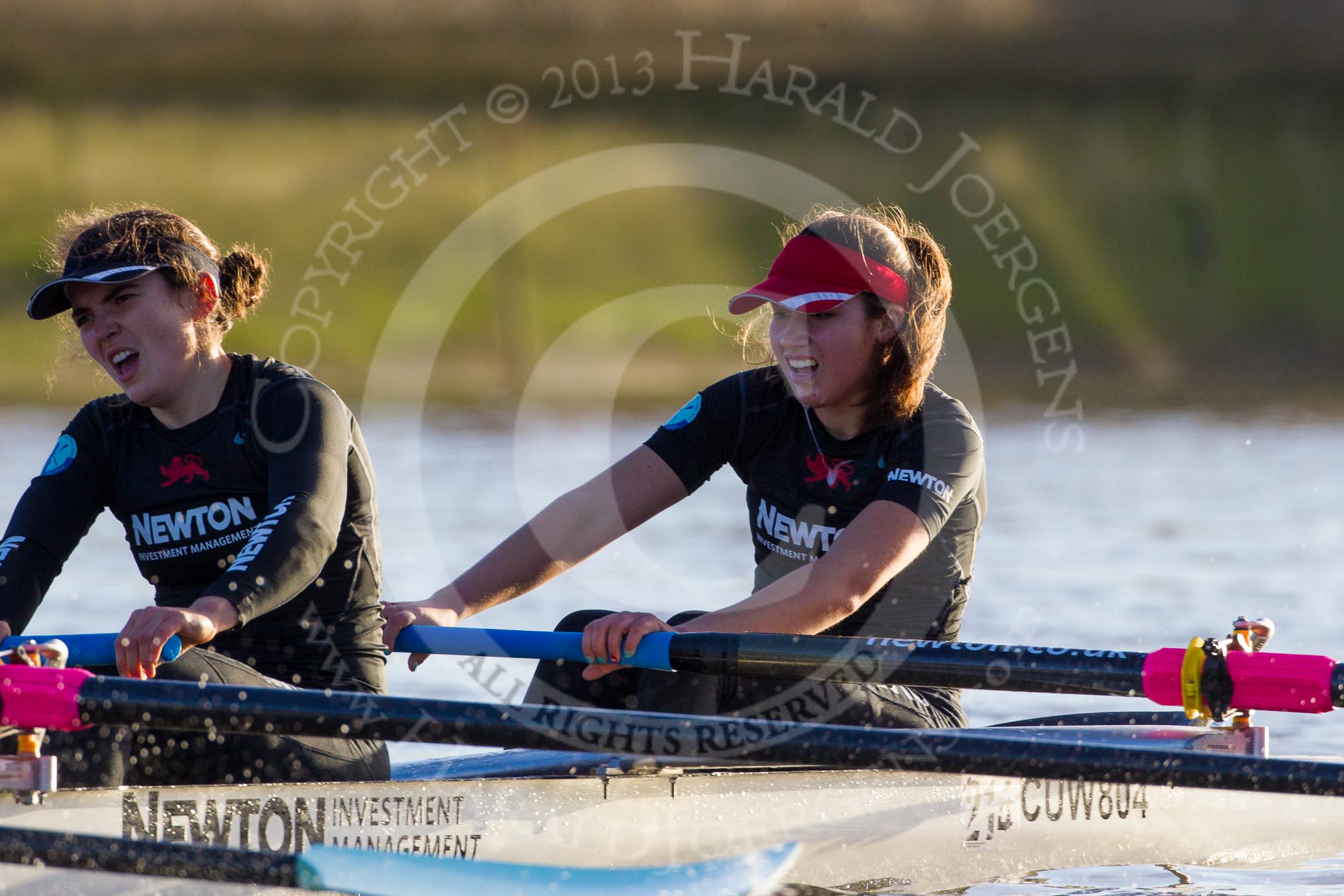 The Boat Race season 2014 - Women's Trial VIIIs(CUWBC, Cambridge): Wink Wink: 2 Sarah Crowther, Bow Ella Barnard..
River Thames between Putney Bridge and Mortlake,
London SW15,

United Kingdom,
on 19 December 2013 at 14:18, image #473