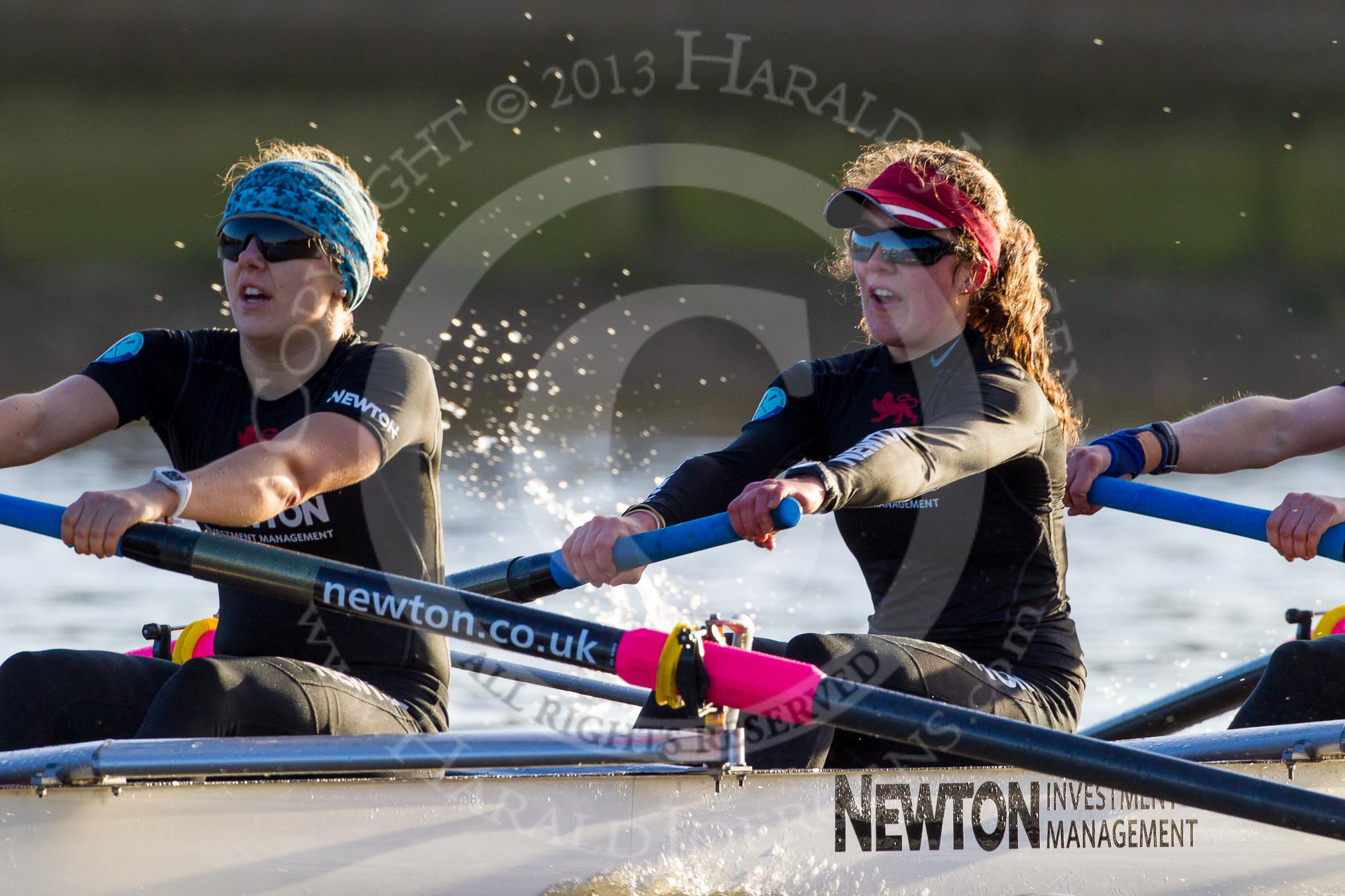 The Boat Race season 2014 - Women's Trial VIIIs(CUWBC, Cambridge): Wink Wink: 7 Jilly Tovey, 6 Fiona Macklin..
River Thames between Putney Bridge and Mortlake,
London SW15,

United Kingdom,
on 19 December 2013 at 14:19, image #483