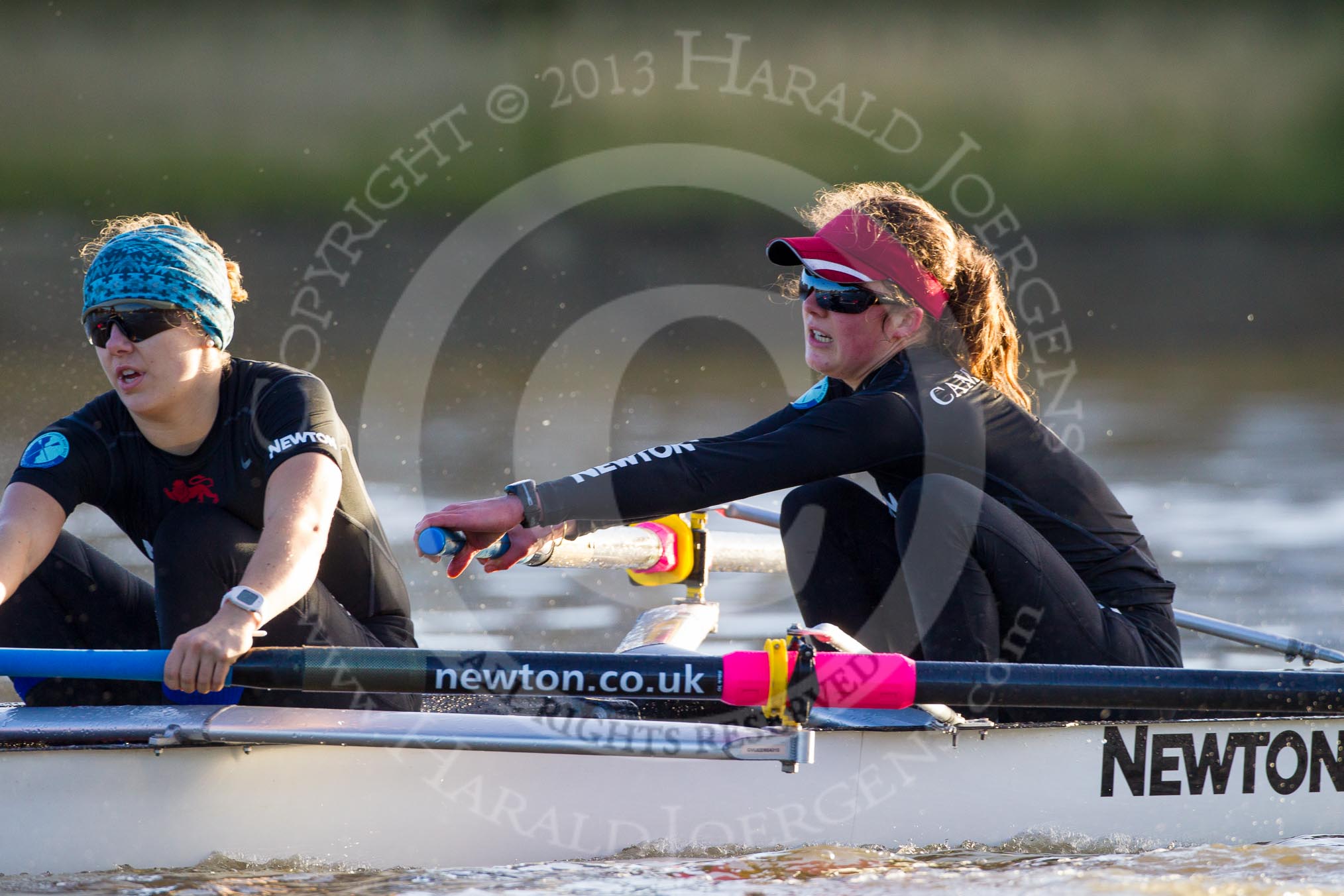 The Boat Race season 2014 - Women's Trial VIIIs(CUWBC, Cambridge): Wink Wink: 7 Jilly Tovey, 6 Fiona Macklin..
River Thames between Putney Bridge and Mortlake,
London SW15,

United Kingdom,
on 19 December 2013 at 14:19, image #491