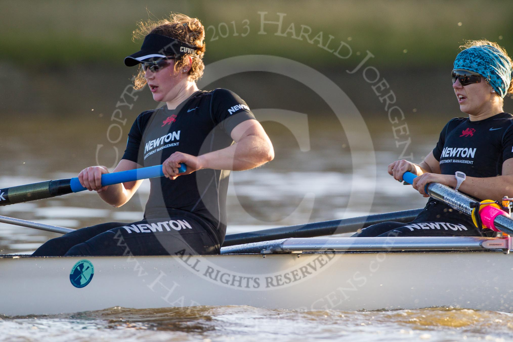 The Boat Race season 2014 - Women's Trial VIIIs(CUWBC, Cambridge): Wink Wink: Stroke Melissa Wilson, 7 Jilly Tovey..
River Thames between Putney Bridge and Mortlake,
London SW15,

United Kingdom,
on 19 December 2013 at 14:19, image #492