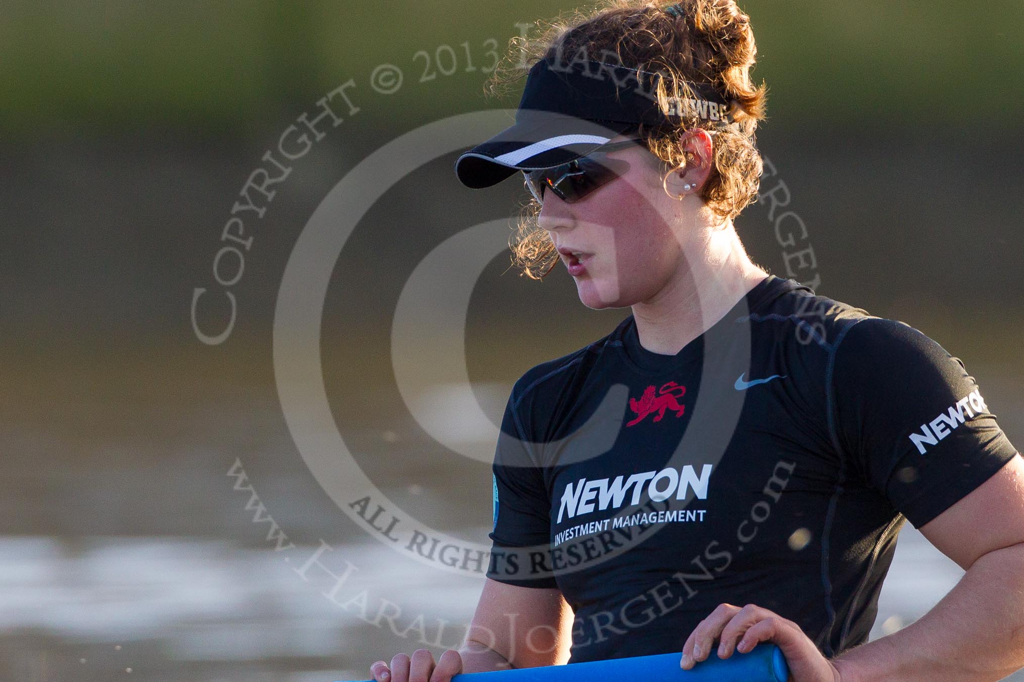 The Boat Race season 2014 - Women's Trial VIIIs(CUWBC, Cambridge): Wink Wink: Stroke Melissa Wilson..
River Thames between Putney Bridge and Mortlake,
London SW15,

United Kingdom,
on 19 December 2013 at 14:19, image #493