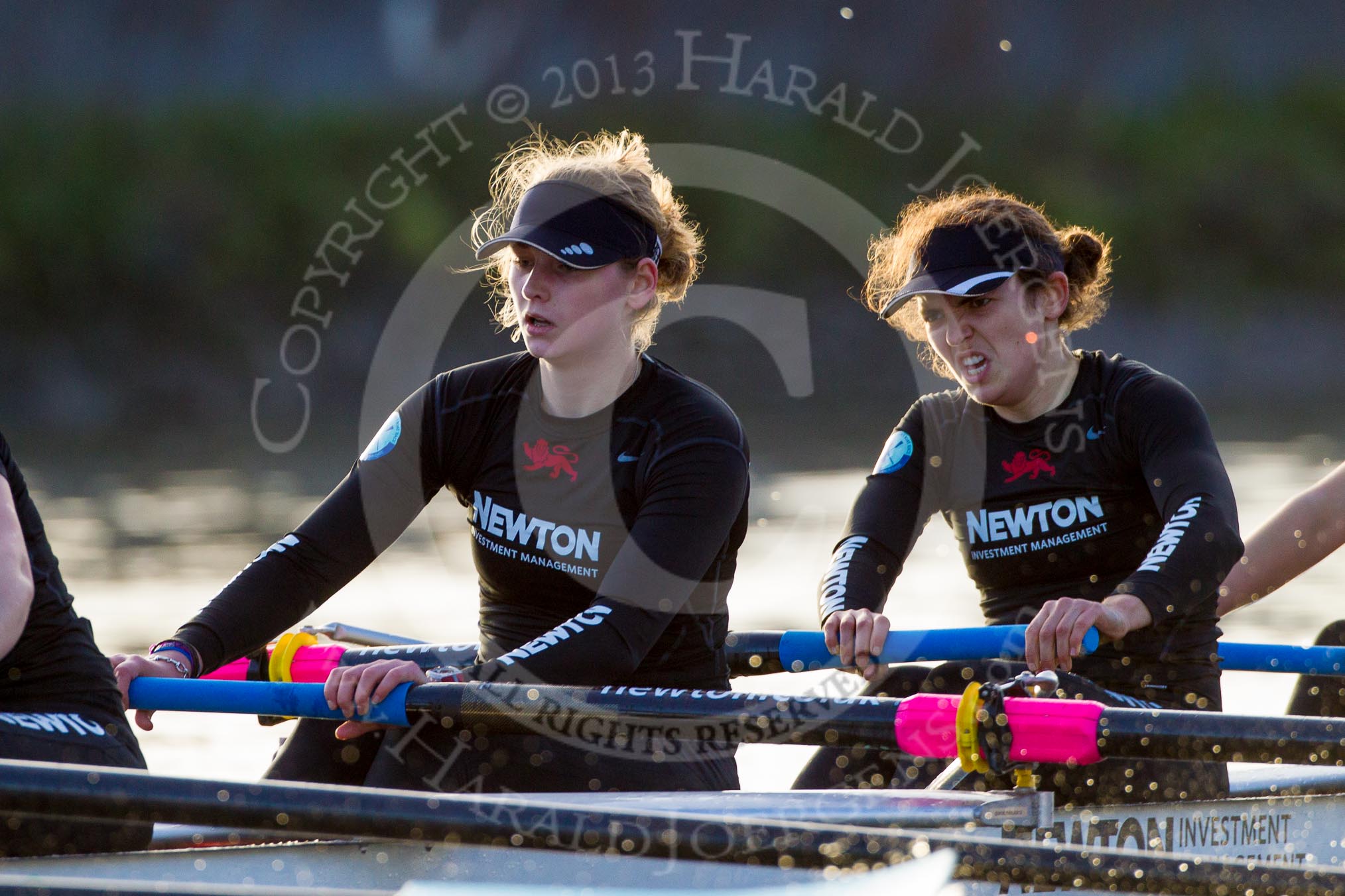 The Boat Race season 2014 - Women's Trial VIIIs(CUWBC, Cambridge): Wink Wink:  3 Hannah Roberts, 2 Sarah Crowther..
River Thames between Putney Bridge and Mortlake,
London SW15,

United Kingdom,
on 19 December 2013 at 14:21, image #508