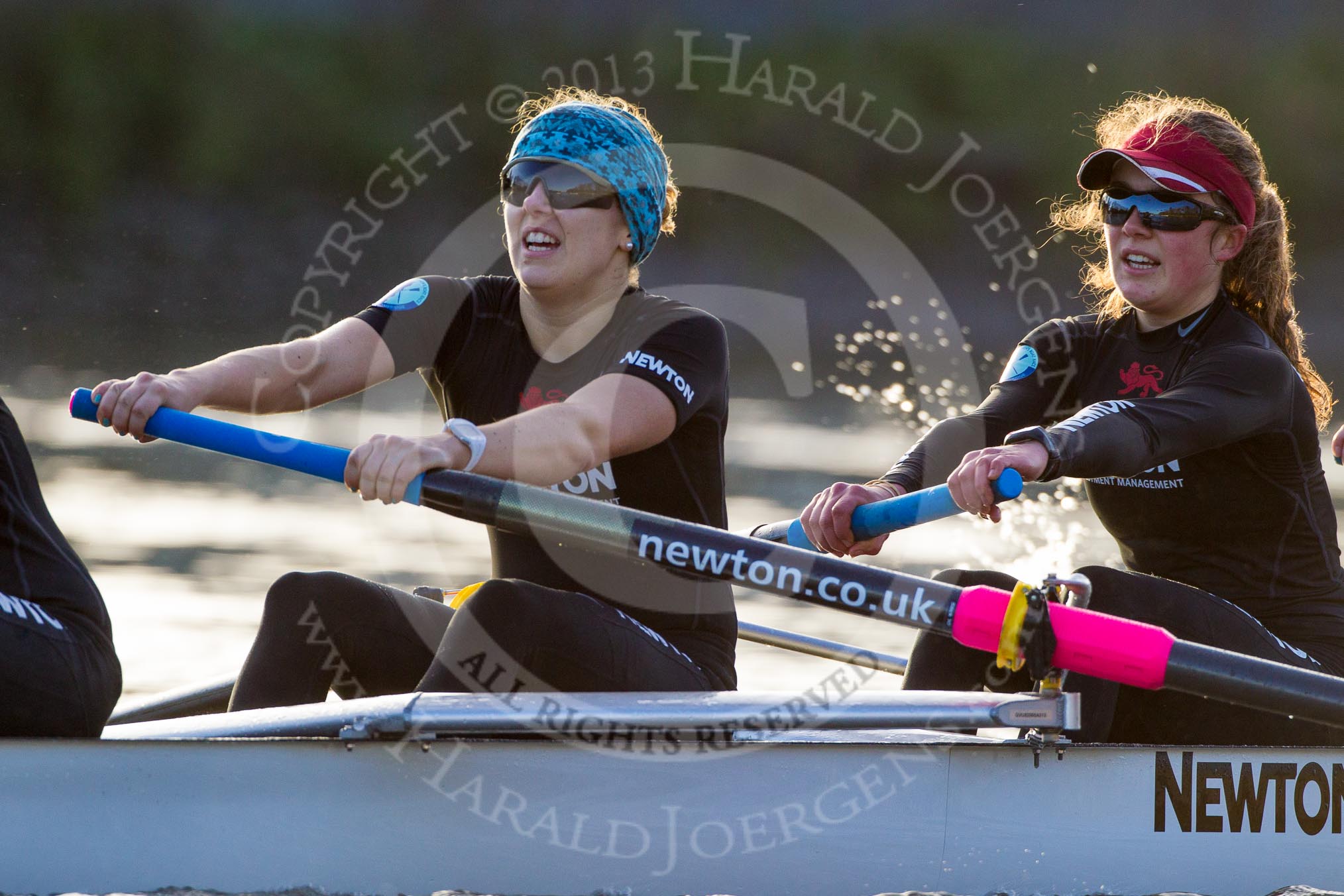 The Boat Race season 2014 - Women's Trial VIIIs(CUWBC, Cambridge): Wink Wink:  7 Jilly Tovey, 6 Fiona Macklin..
River Thames between Putney Bridge and Mortlake,
London SW15,

United Kingdom,
on 19 December 2013 at 14:21, image #511