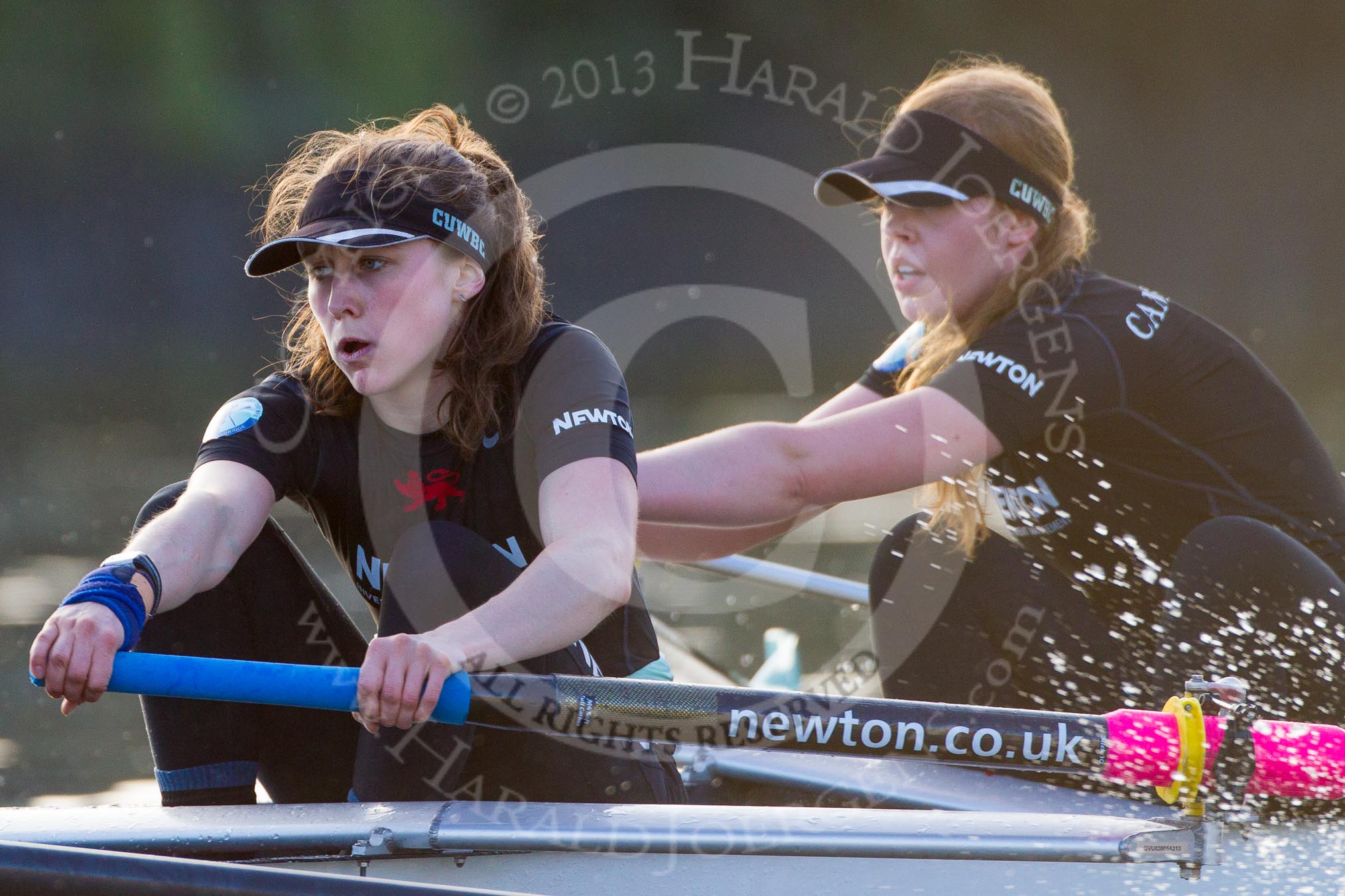 The Boat Race season 2014 - Women's Trial VIIIs(CUWBC, Cambridge): Wink Wink: 5 Caroline Reid, 4 Sara Lackner..
River Thames between Putney Bridge and Mortlake,
London SW15,

United Kingdom,
on 19 December 2013 at 14:21, image #514