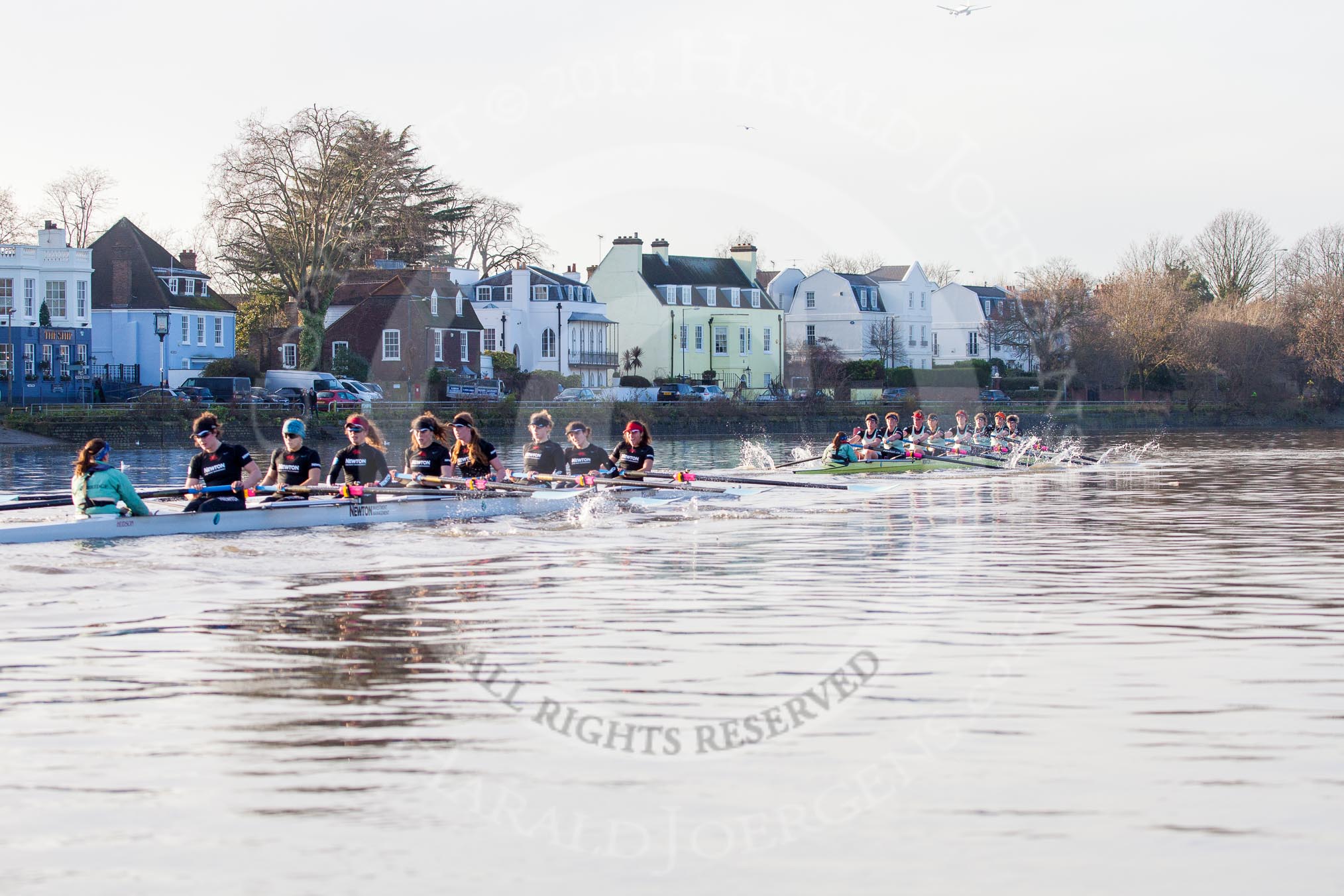 The Boat Race season 2014 - Women's Trial VIIIs(CUWBC, Cambridge): Nudge Nudge vs Wink Wink..
River Thames between Putney Bridge and Mortlake,
London SW15,

United Kingdom,
on 19 December 2013 at 14:22, image #519