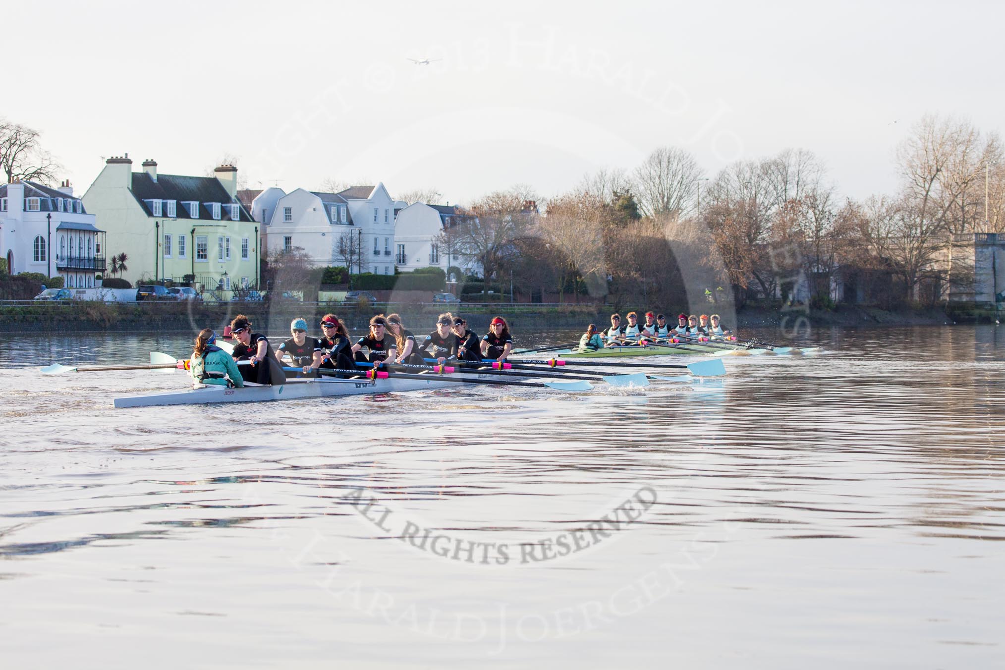 The Boat Race season 2014 - Women's Trial VIIIs(CUWBC, Cambridge): Nudge Nudge vs Wink Wink..
River Thames between Putney Bridge and Mortlake,
London SW15,

United Kingdom,
on 19 December 2013 at 14:22, image #520