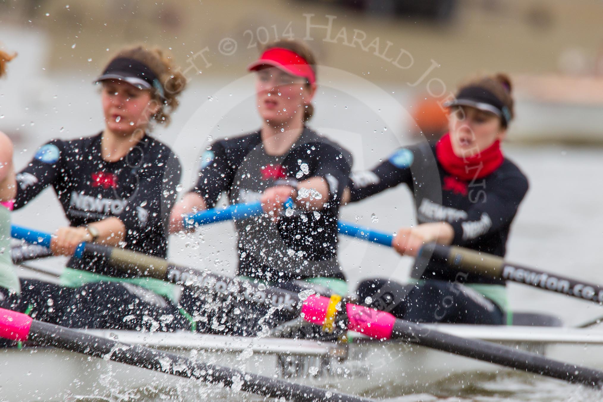 The Boat Race season 2014 - fixture CUWBC vs Thames RC: The Cambridge boat at the start of the fixture:  3 Holly Game, 2 Kate Ashley, bow Caroline Reid..




on 02 March 2014 at 13:11, image #51