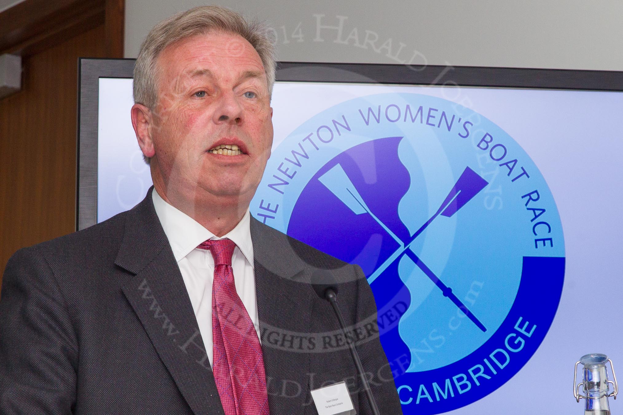 The Boat Race season 2014 - Crew Announcement and Weigh In: Robert Gillespie, speaking for The Boat Race Company..
BNY Mellon Centre,
London EC4V 4LA,
London,
United Kingdom,
on 10 March 2014 at 11:38, image #8