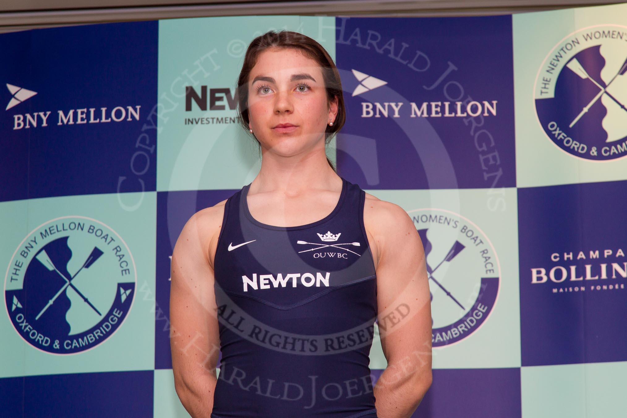 The Boat Race season 2014 - Crew Announcement and Weigh In: The 2014 Women's Boat Race crews: Oxford bow Elizabeth Fenje - 58.6kg..
BNY Mellon Centre,
London EC4V 4LA,
London,
United Kingdom,
on 10 March 2014 at 11:44, image #14