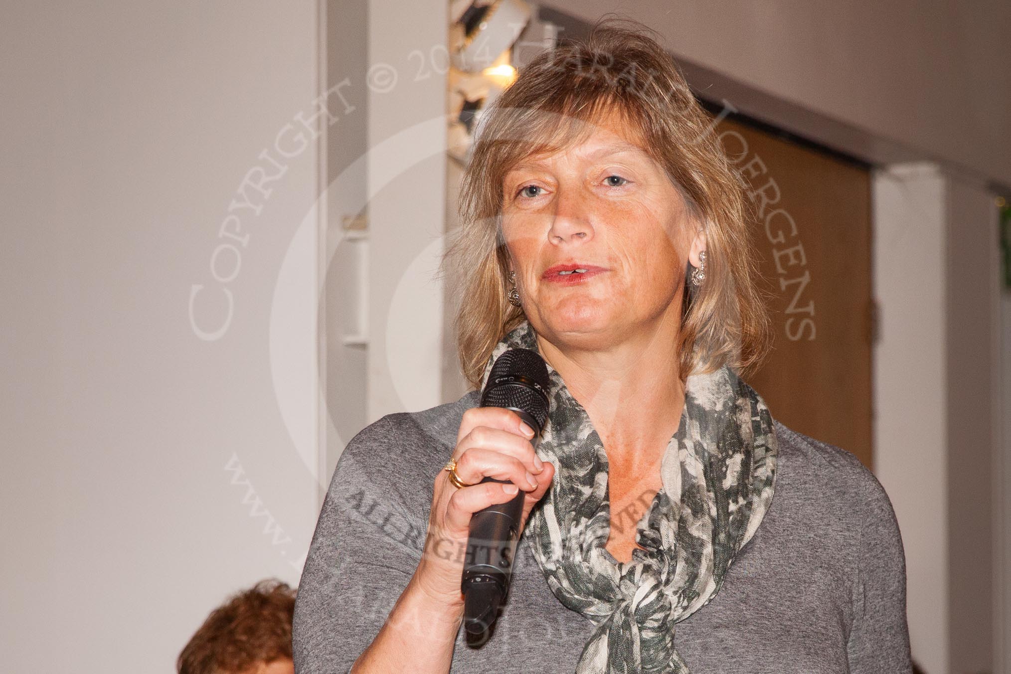 Judith Behan, in charge of the 2014 Henley Boat Races, welcoming the guests.