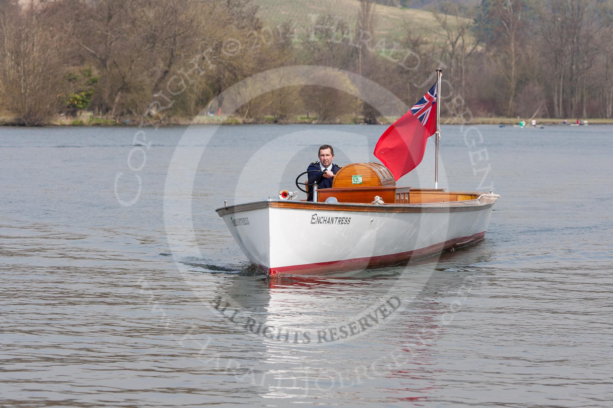 The Women's Boat Race and Henley Boat Races 2014: Launch "Enchantress" before the races..
River Thames,
Henley-on-Thames,
Buckinghamshire,
United Kingdom,
on 30 March 2014 at 12:20, image #3