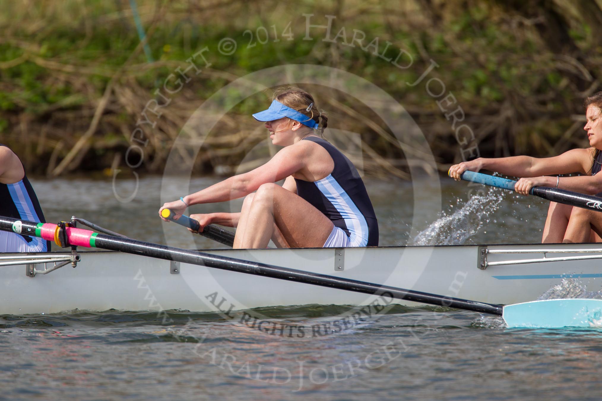 The Women's Boat Race and Henley Boat Races 2014: The Intercollegiate women's race. The Wadham College (Oxford) boat, 2 seat Anne Binderup, bow Ani Zotti,.
River Thames,
Henley-on-Thames,
Buckinghamshire,
United Kingdom,
on 30 March 2014 at 13:27, image #16