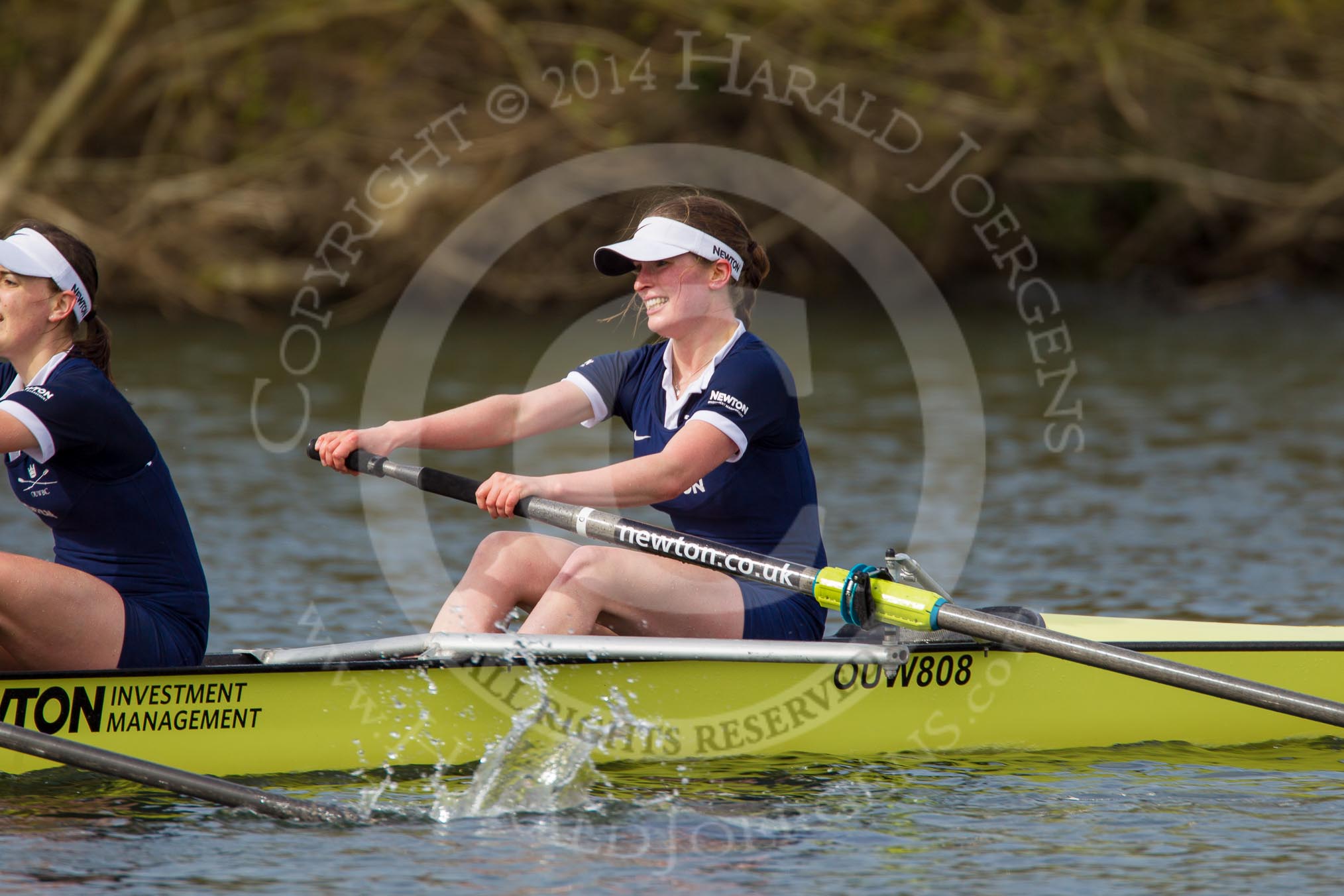 The Women's Boat Race and Henley Boat Races 2014: The Women's Reserves - Osiris v. Blondie race. In Osiris (Oxford) 2 seat Hannah Ledbury, bow Dora Amos..
River Thames,
Henley-on-Thames,
Buckinghamshire,
United Kingdom,
on 30 March 2014 at 14:17, image #161