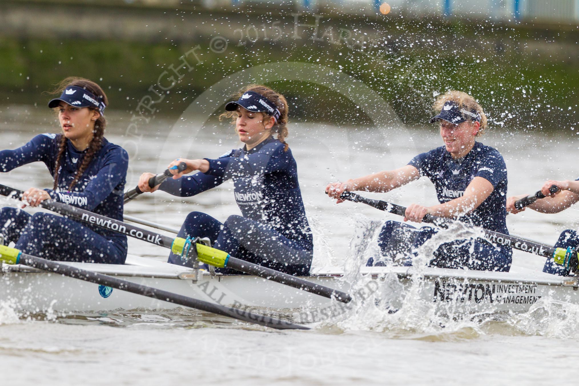 The Boat Race season 2016 - Women's Boat Race Trial Eights (OUWBC, Oxford): "Scylla", here 4-Rebecca Te Water Naude, 3-Elettra Ardissino, 2-Merel Lefferts.
River Thames between Putney Bridge and Mortlake,
London SW15,

United Kingdom,
on 10 December 2015 at 12:18, image #141