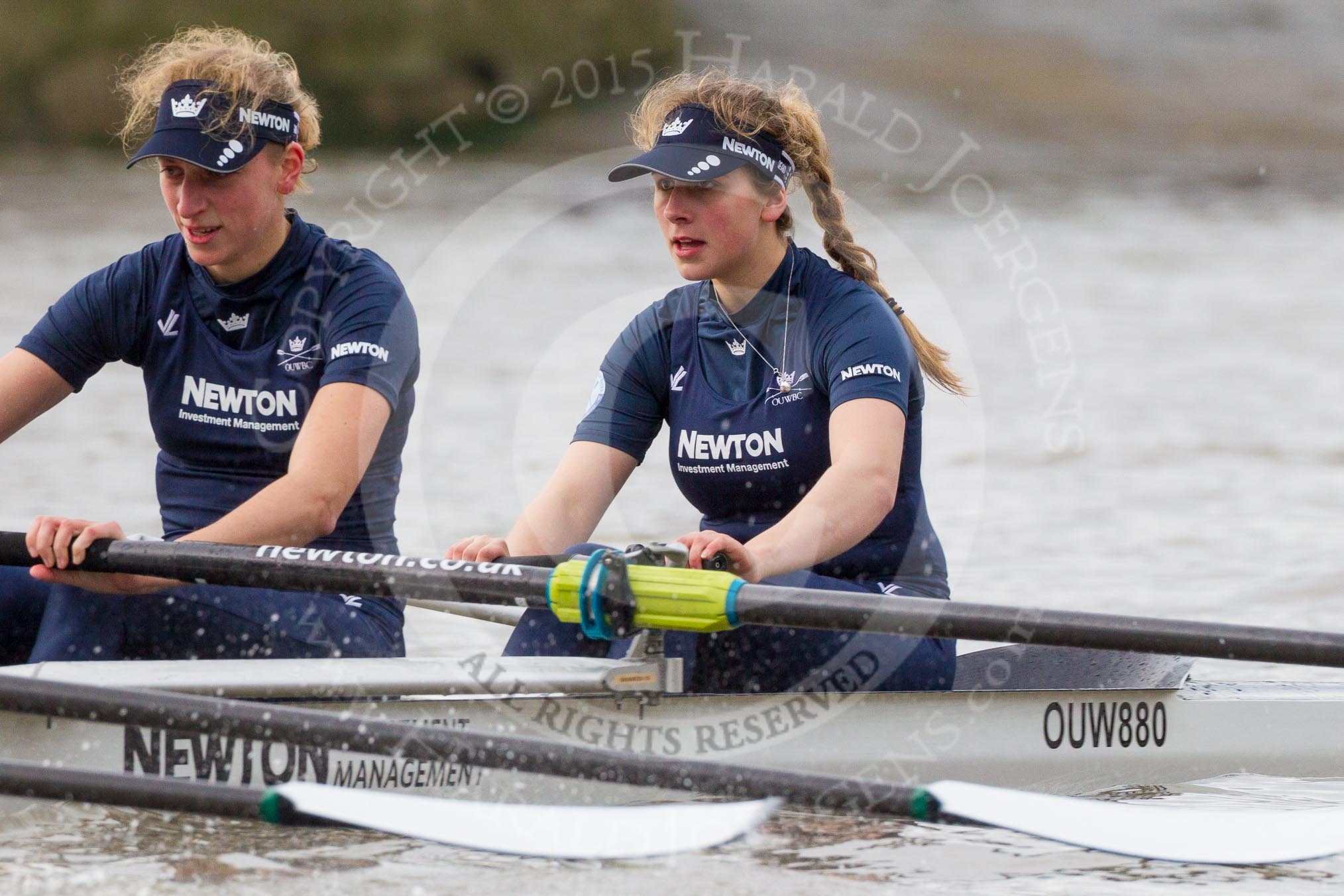 The Boat Race season 2016 - Women's Boat Race Trial Eights (OUWBC, Oxford): "Scylla", here 2-Merel Lefferts, bow-Issy Dodds.
River Thames between Putney Bridge and Mortlake,
London SW15,

United Kingdom,
on 10 December 2015 at 12:19, image #150