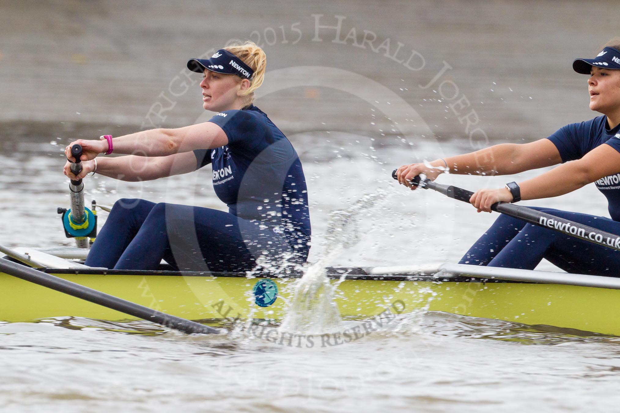 The Boat Race season 2016 - Women's Boat Race Trial Eights (OUWBC, Oxford): "Charybdis", here 4-Emma Spruce, 3-Lara Pysden.
River Thames between Putney Bridge and Mortlake,
London SW15,

United Kingdom,
on 10 December 2015 at 12:19, image #157