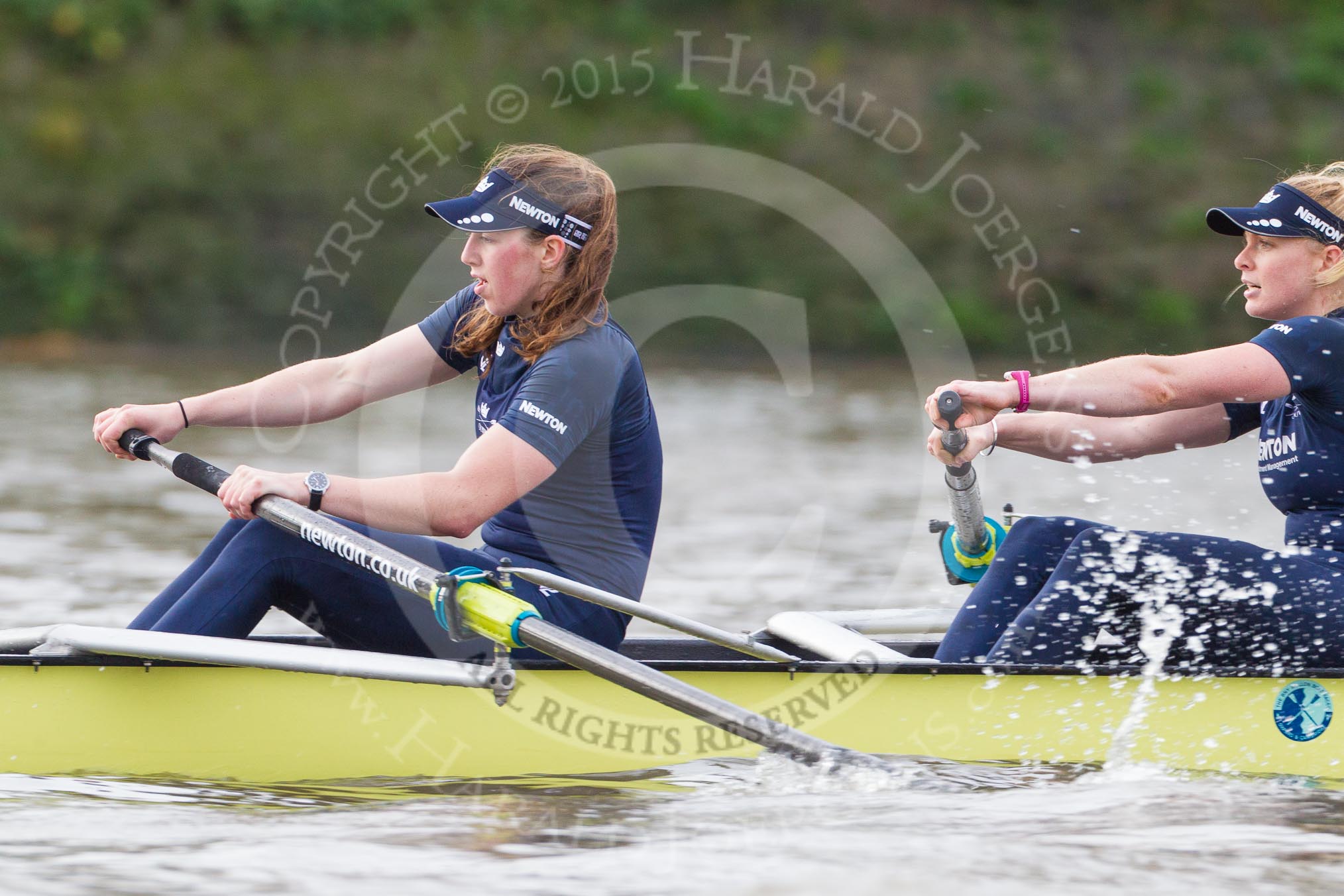 The Boat Race season 2016 - Women's Boat Race Trial Eights (OUWBC, Oxford): "Charybdis", here 5-Ruth Siddorn, 4-Emma Spruce.
River Thames between Putney Bridge and Mortlake,
London SW15,

United Kingdom,
on 10 December 2015 at 12:20, image #173