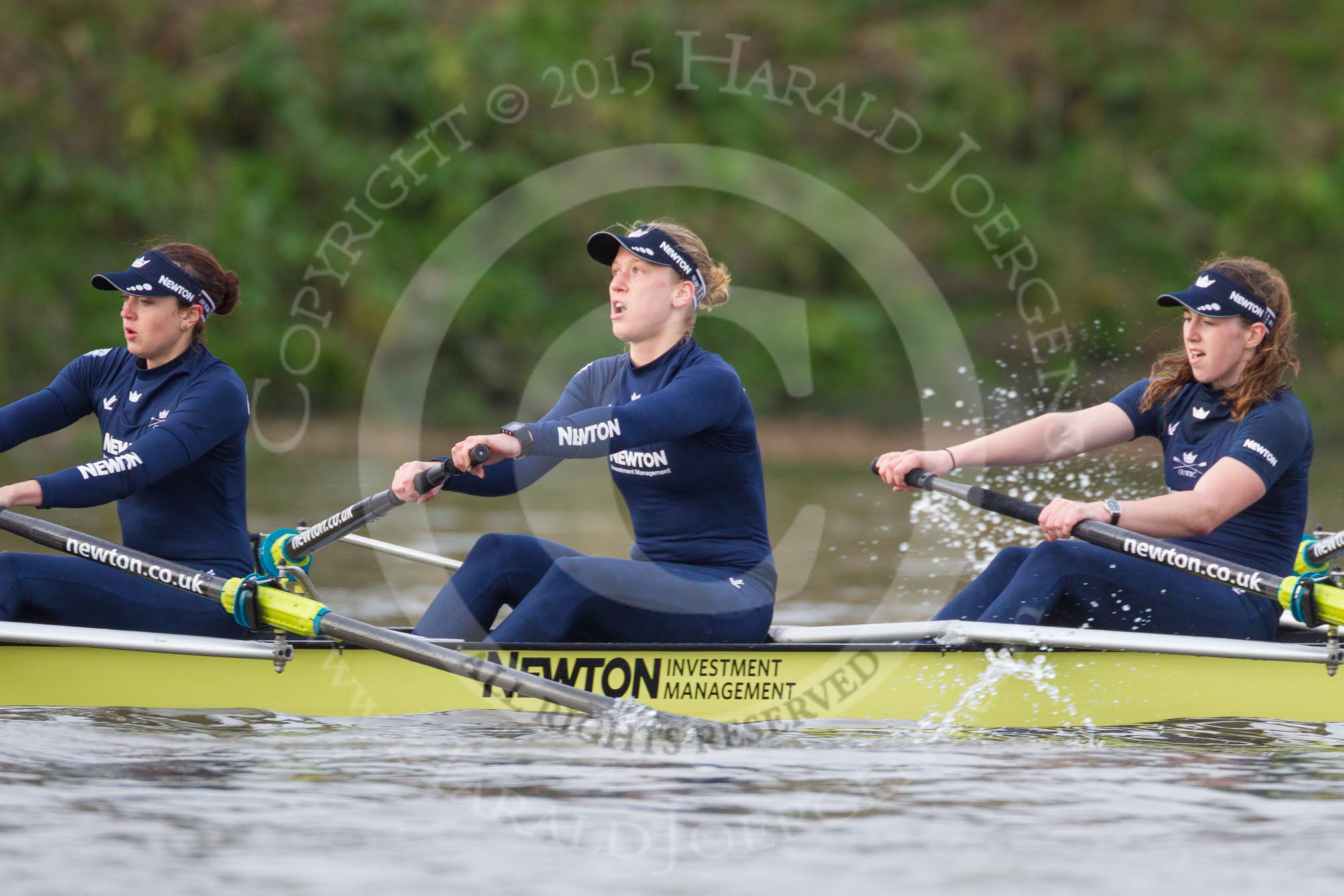 The Boat Race season 2016 - Women's Boat Race Trial Eights (OUWBC, Oxford): "Charybdis", here 7-Maddy Badcott, 6-Elo Luik, 5-Ruth Siddorn.
River Thames between Putney Bridge and Mortlake,
London SW15,

United Kingdom,
on 10 December 2015 at 12:23, image #195