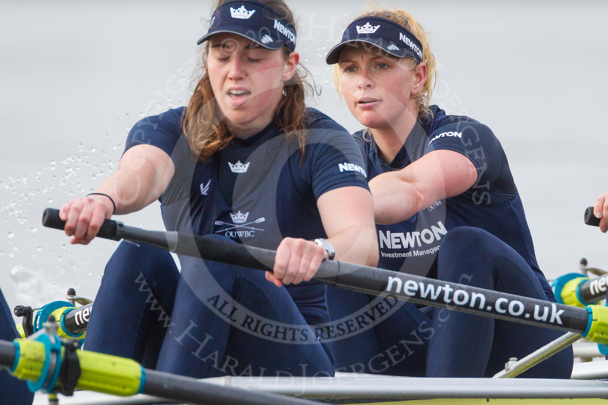 The Boat Race season 2016 - Women's Boat Race Trial Eights (OUWBC, Oxford): "Charybdis" , here 5-Ruth Siddorn, 4-Emma Spruce.
River Thames between Putney Bridge and Mortlake,
London SW15,

United Kingdom,
on 10 December 2015 at 12:26, image #215