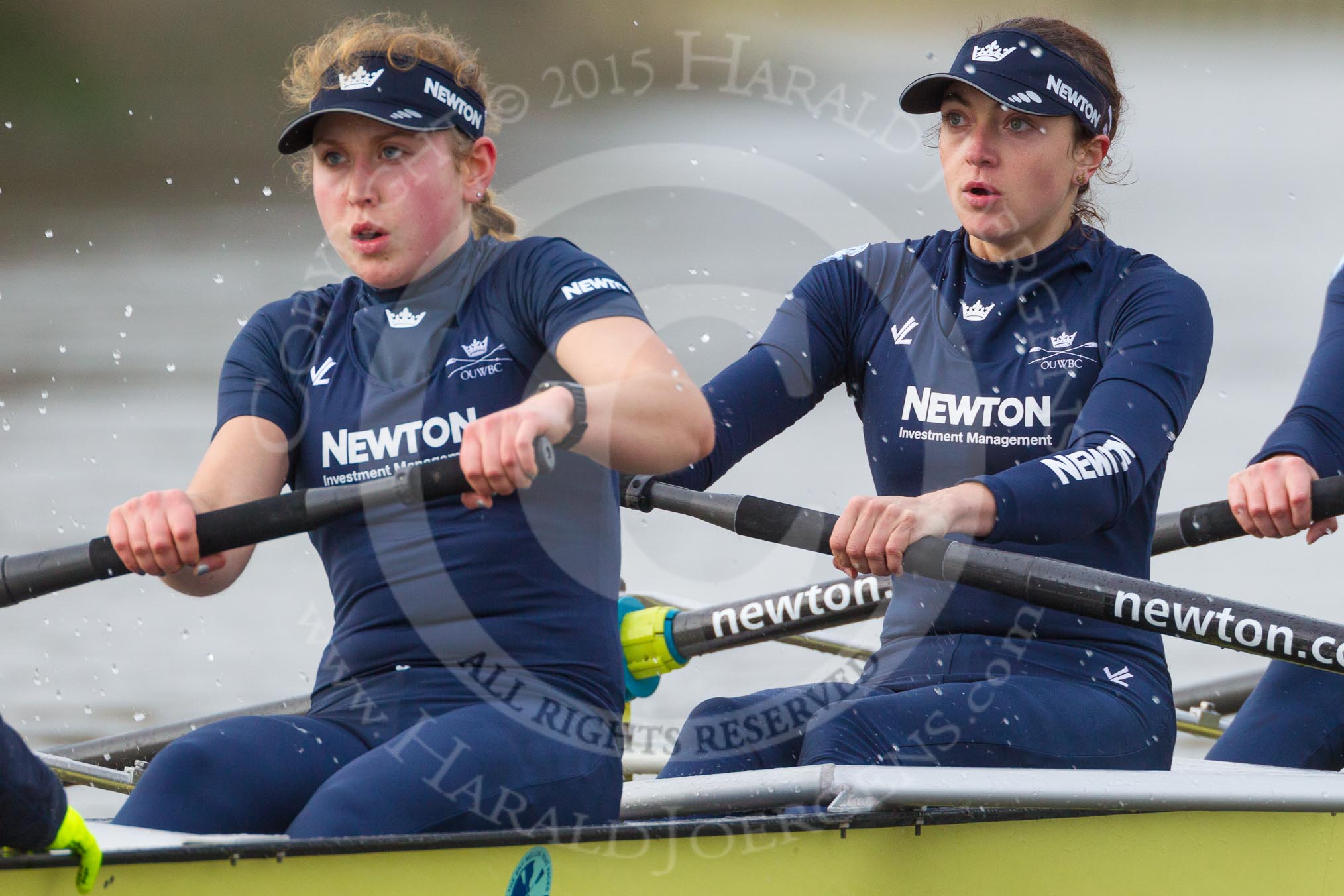 The Boat Race season 2016 - Women's Boat Race Trial Eights (OUWBC, Oxford): "Charybdis" , here stroke-Kate Erickson, 7-Maddy Badcott.
River Thames between Putney Bridge and Mortlake,
London SW15,

United Kingdom,
on 10 December 2015 at 12:26, image #216