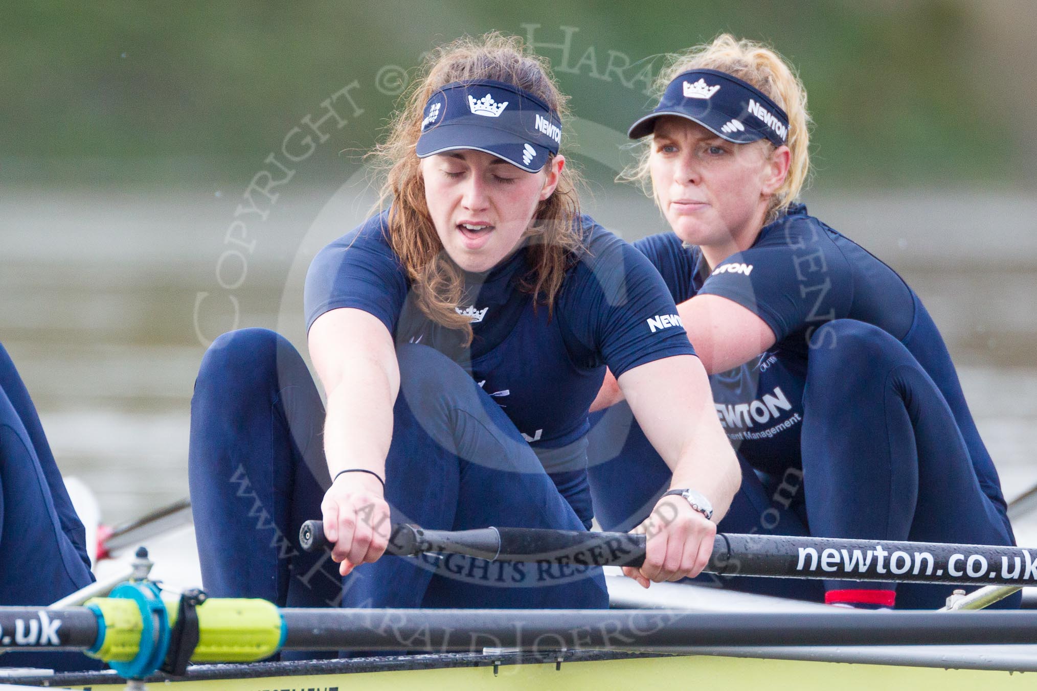 The Boat Race season 2016 - Women's Boat Race Trial Eights (OUWBC, Oxford): "Charybdis" , here 5-Ruth Siddorn, 4-Emma Spruce.
River Thames between Putney Bridge and Mortlake,
London SW15,

United Kingdom,
on 10 December 2015 at 12:26, image #222