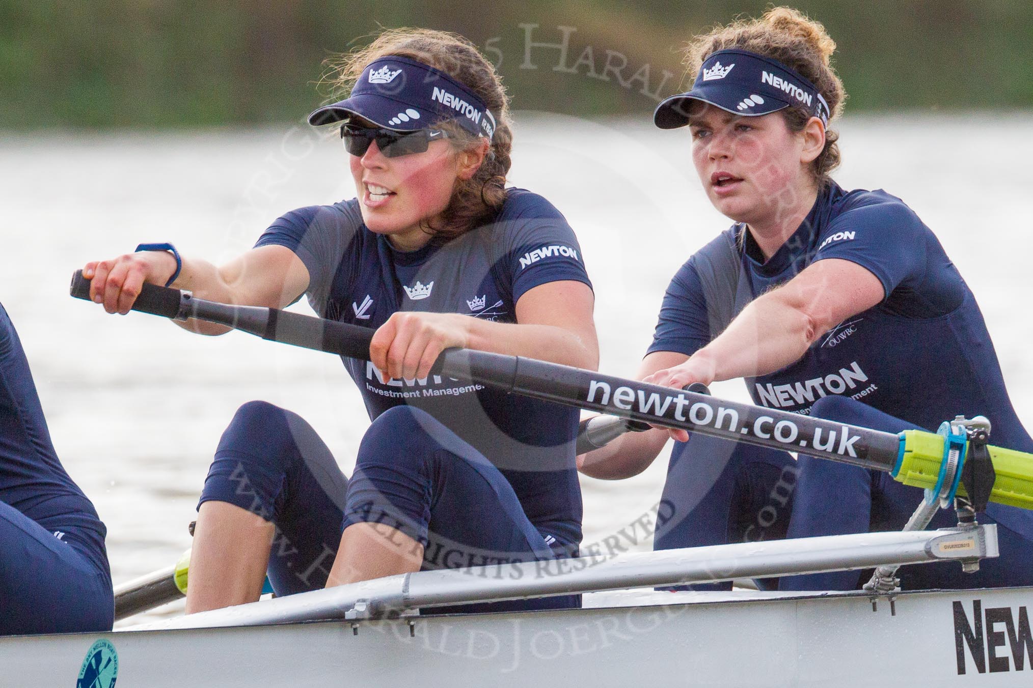 The Boat Race season 2016 - Women's Boat Race Trial Eights (OUWBC, Oxford): "Scylla", here 7-Lauren Kedar, 6-Joanne Jansen.
River Thames between Putney Bridge and Mortlake,
London SW15,

United Kingdom,
on 10 December 2015 at 12:28, image #233