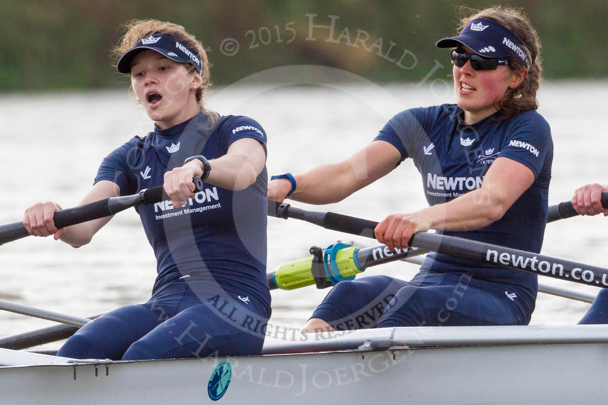 The Boat Race season 2016 - Women's Boat Race Trial Eights (OUWBC, Oxford): "Scylla", here stroke-Emma Lukasiewicz, 7-Lauren Kedar.
River Thames between Putney Bridge and Mortlake,
London SW15,

United Kingdom,
on 10 December 2015 at 12:28, image #234