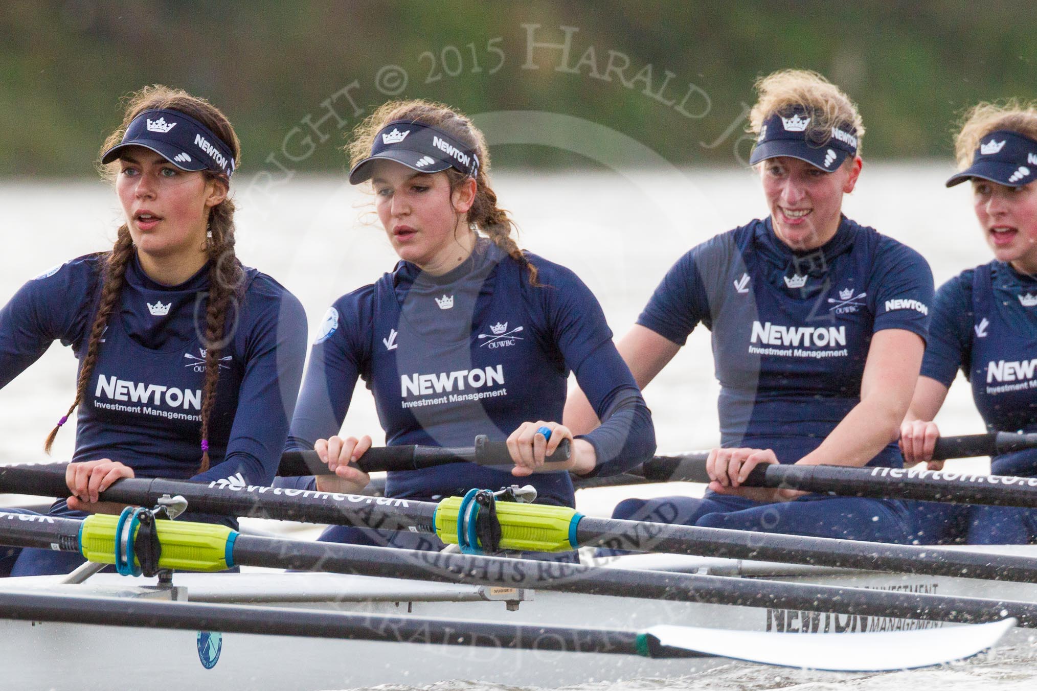 The Boat Race season 2016 - Women's Boat Race Trial Eights (OUWBC, Oxford): "Scylla", here 4-Rebecca Te Water Naude, 3-Elettra Ardissino, 2-Merel Lefferts, bow-Issy Dodds.
River Thames between Putney Bridge and Mortlake,
London SW15,

United Kingdom,
on 10 December 2015 at 12:28, image #236