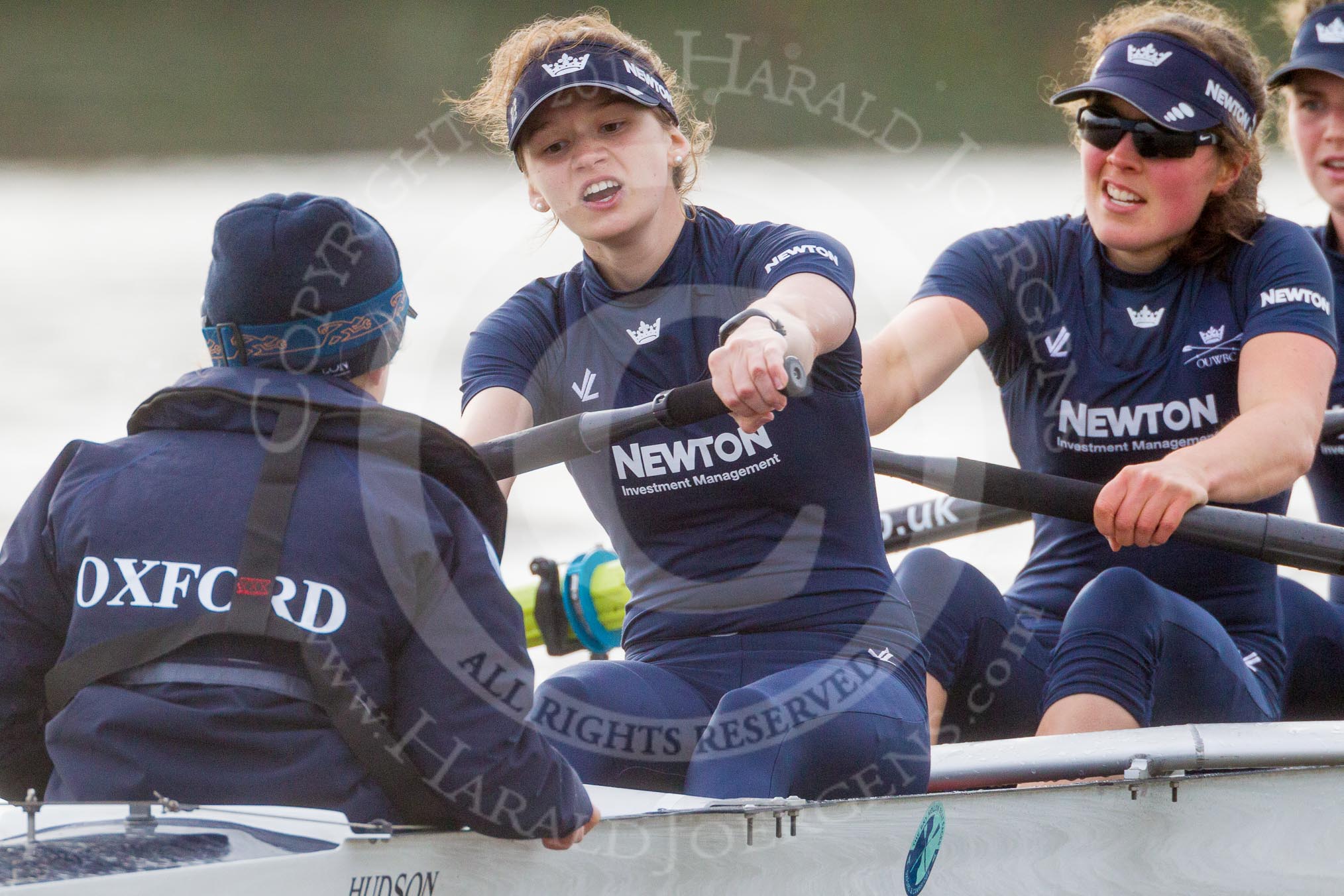 The Boat Race season 2016 - Women's Boat Race Trial Eights (OUWBC, Oxford): "Scylla", here cox-Antonia Stutter, stroke-Emma Lukasiewicz, 7-Lauren Kedar.
River Thames between Putney Bridge and Mortlake,
London SW15,

United Kingdom,
on 10 December 2015 at 12:29, image #252